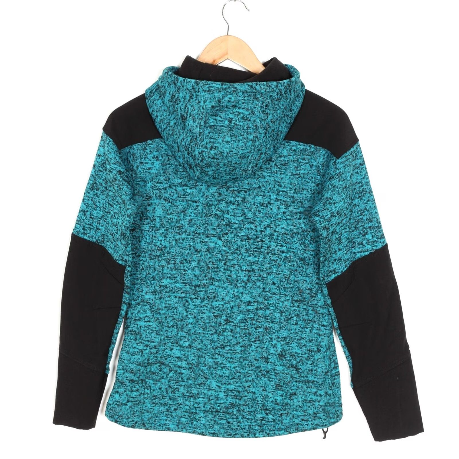 Vintage REVOLUTION RACE Tornado Hood Jacket Women Size S Full Zip Knit Green Black - MJ4929 Size S / US 4 / IT 40 - 3 Thumbnail