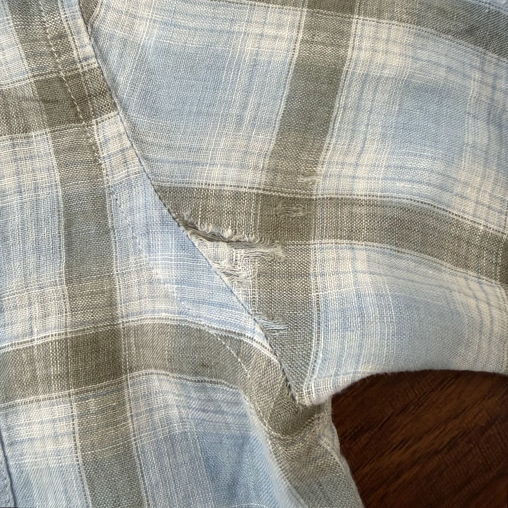 Peter Millar Peter Millar Shirt Mens M Blue Linen Plaid Long Sleeve Lightweight Pocket Button-Up Shirt Size US M / EU 48-50 / 2 - 4 Thumbnail