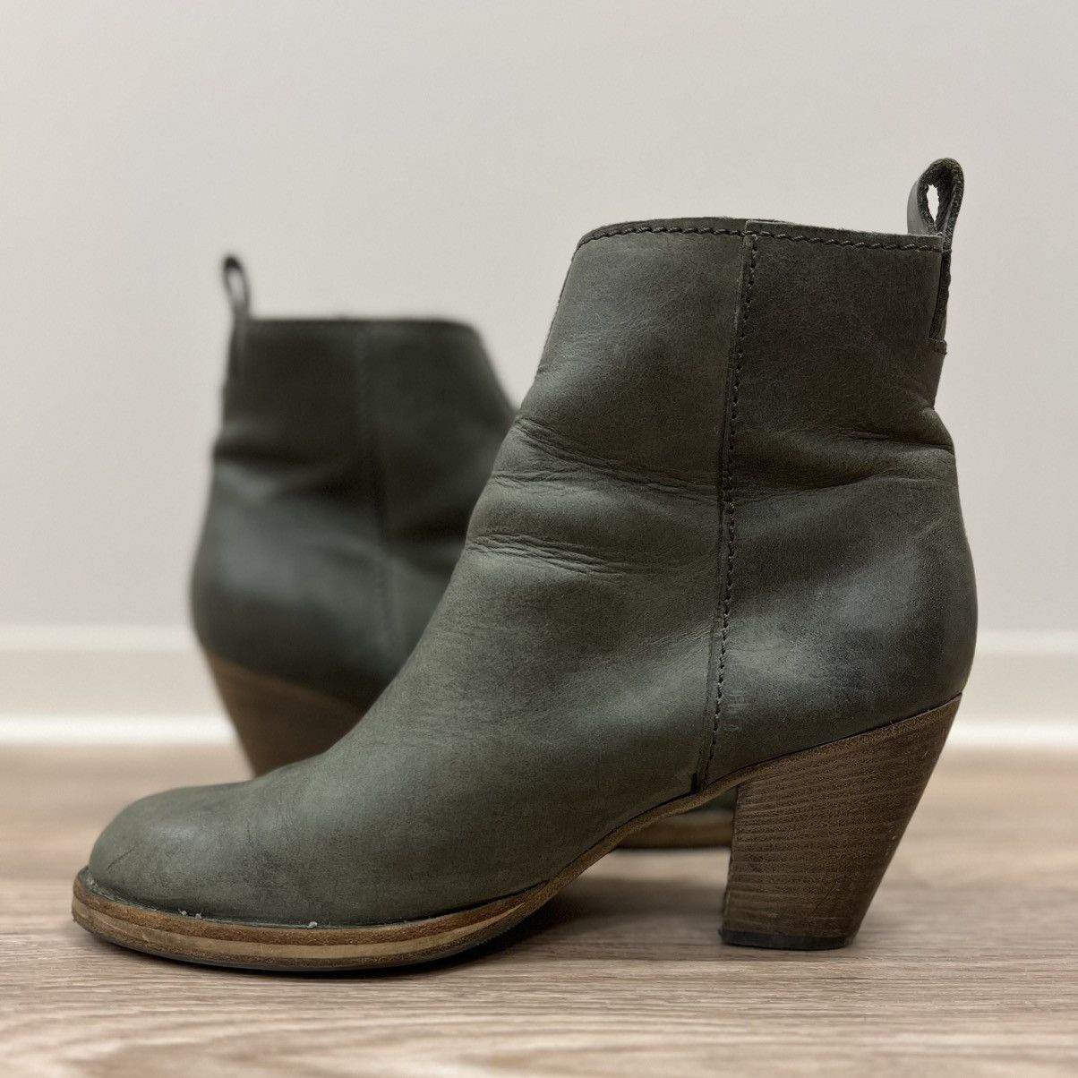 Acne Studios Acne Studios Ankle Boots Shearling Lined Pistol Olive Heels Size US 9 / IT 39 - 8 Thumbnail