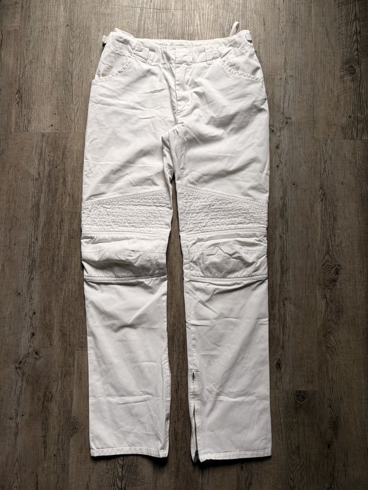 Helmut Lang AW99 Helmut Lang Astro Biker light cotton Pants Size US 26 / EU 42 - 1 Thumbnail