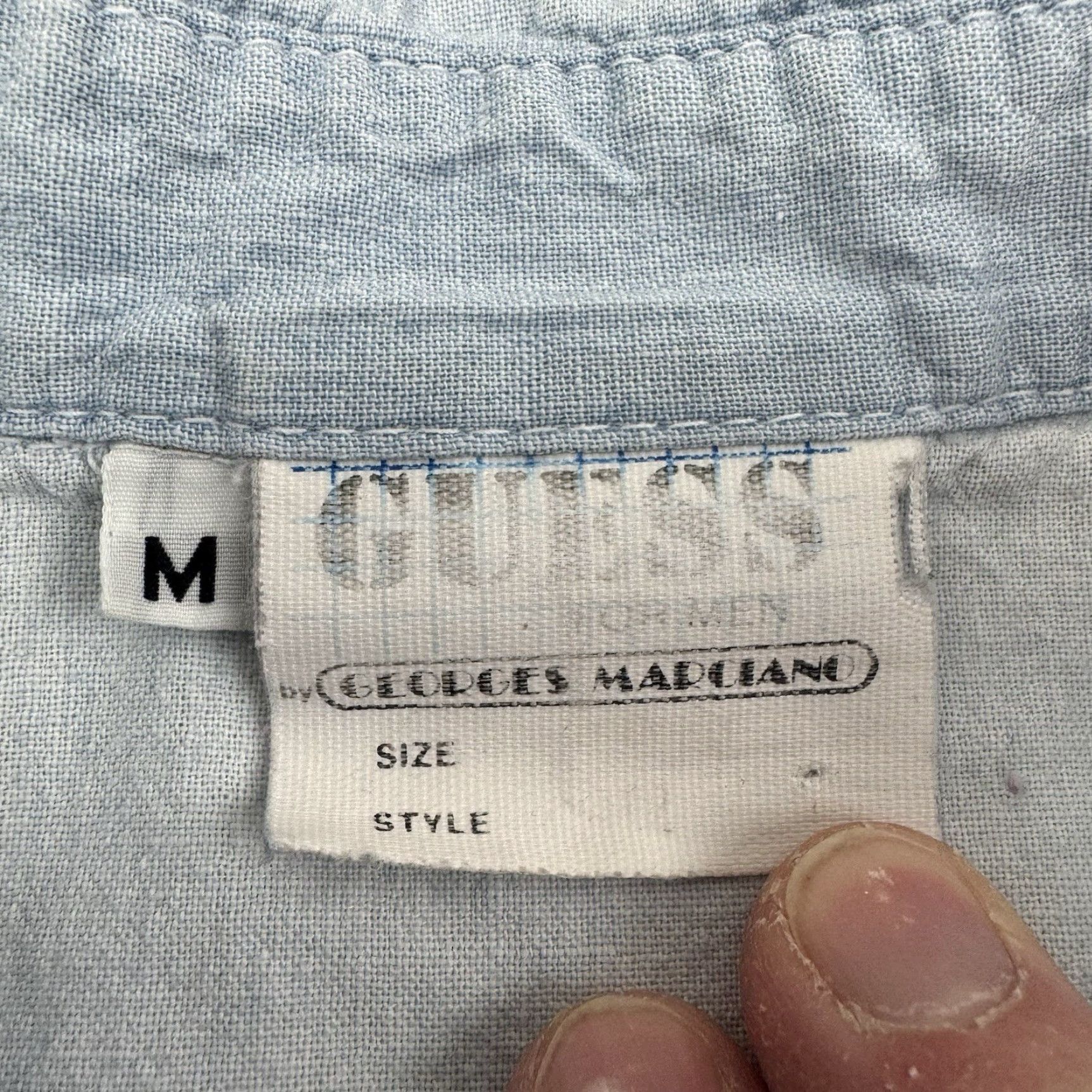 Guess VINTAGE Guess Button Up Shirt Adult Medium Blue 1980s 90s Collared Pockets Zip Casual Mens Shirt Size US M / EU 48-50 / 2 - 2 Thumbnail