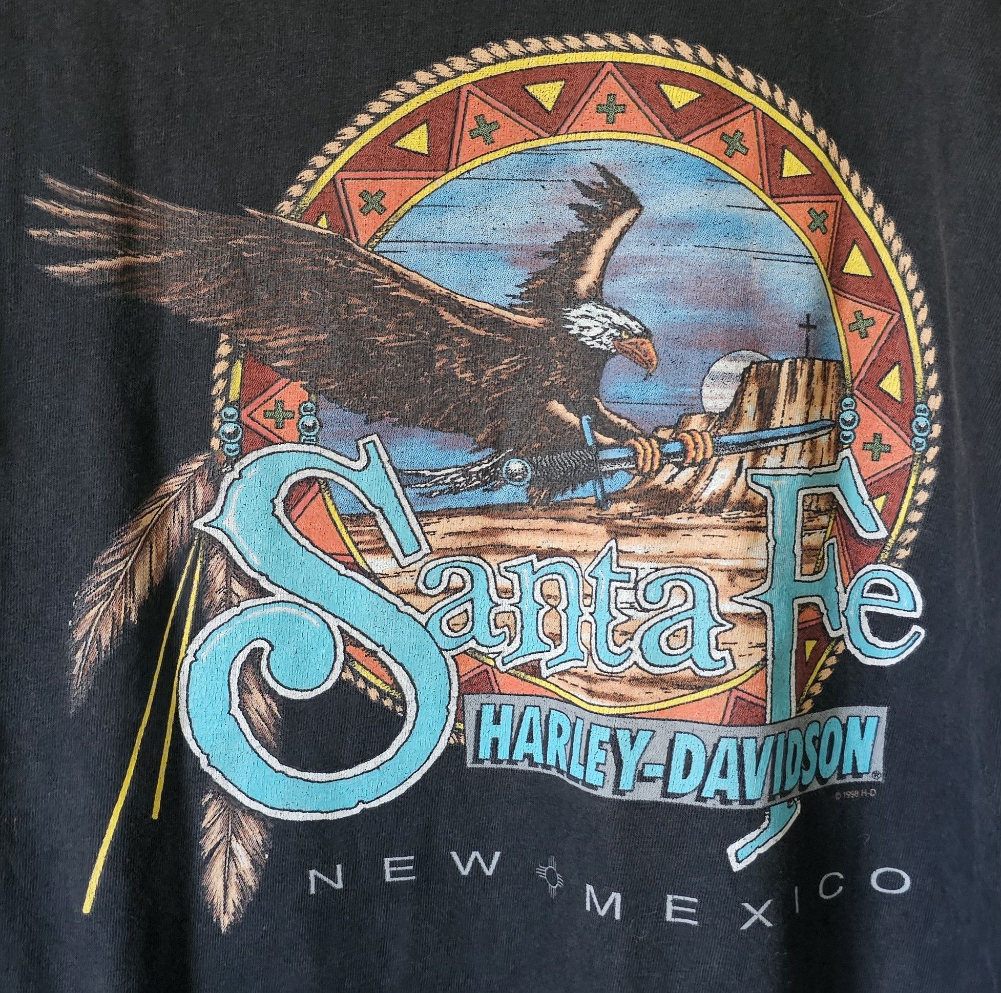 Harley Davidson Harley Davidson Eagle Dragon Santa Fe New Mexico 1998 Tee Size US M / EU 48-50 / 2 - 4 Thumbnail