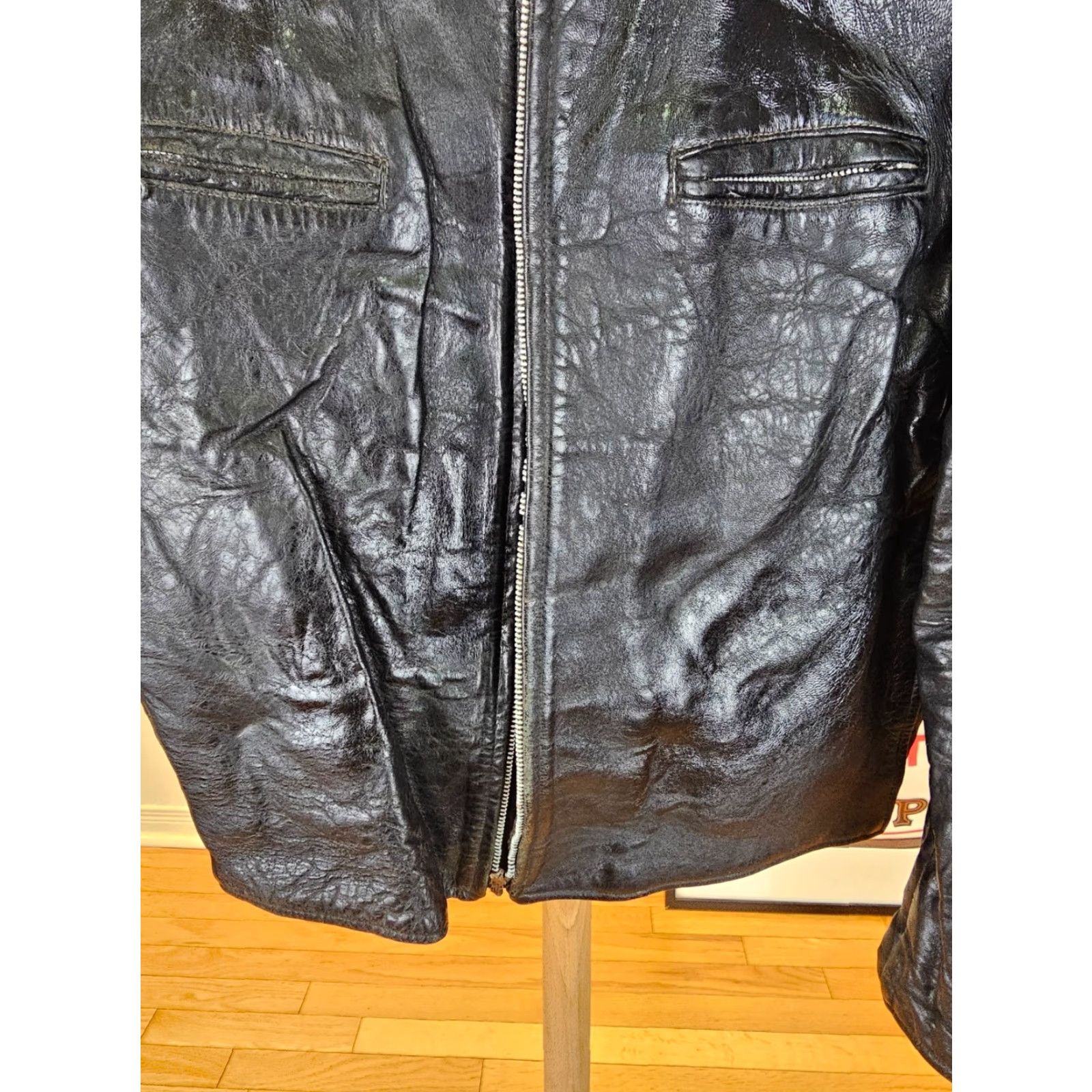 Sears VINTAGE Sears Motorcycle Leather Jacket Mens SZ 42 Black Leather Jacket 70's Insulated Size US XS / EU 42 / 0 - 3 Thumbnail