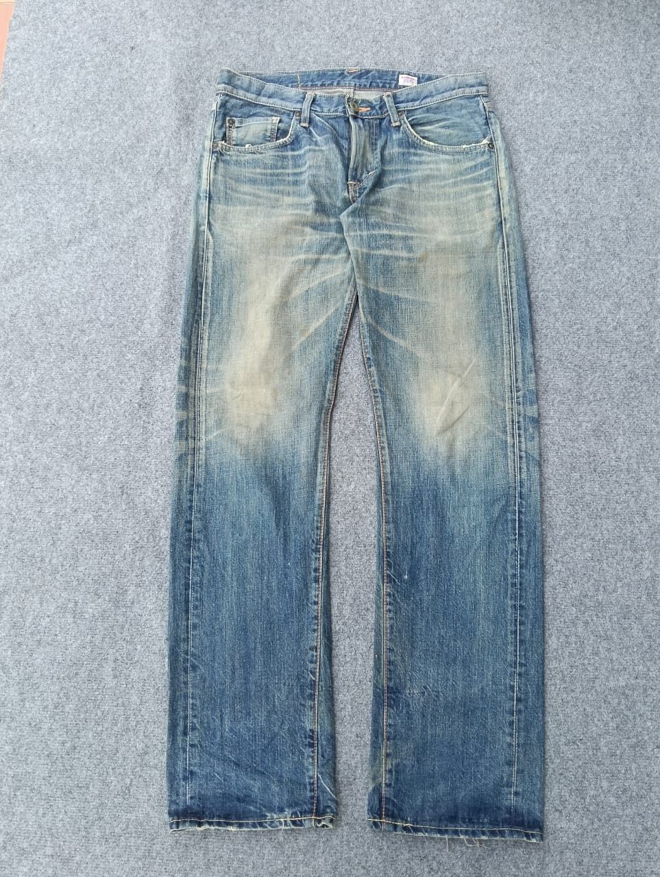 Edwin EDWIN Made In Japan Denim Jeans Vintage Wash Distressed Look Size US 33 - 1 Thumbnail