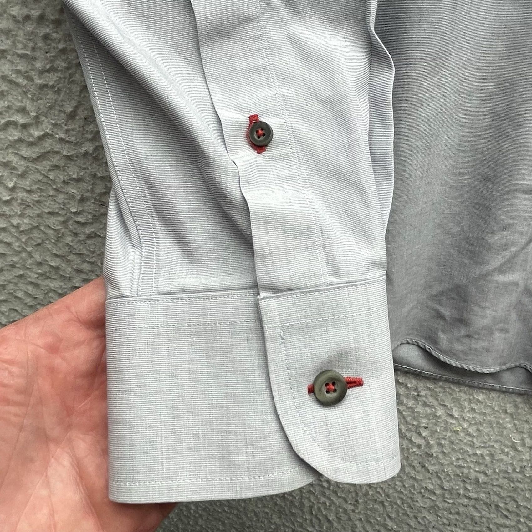 UNTUCKit UNTUCKit Shirt Mens XL Gray Cotton Contrast Stitch Preppy Button-Up, Classic, 1/2 Size US XL / EU 56 / 4 - 3 Thumbnail