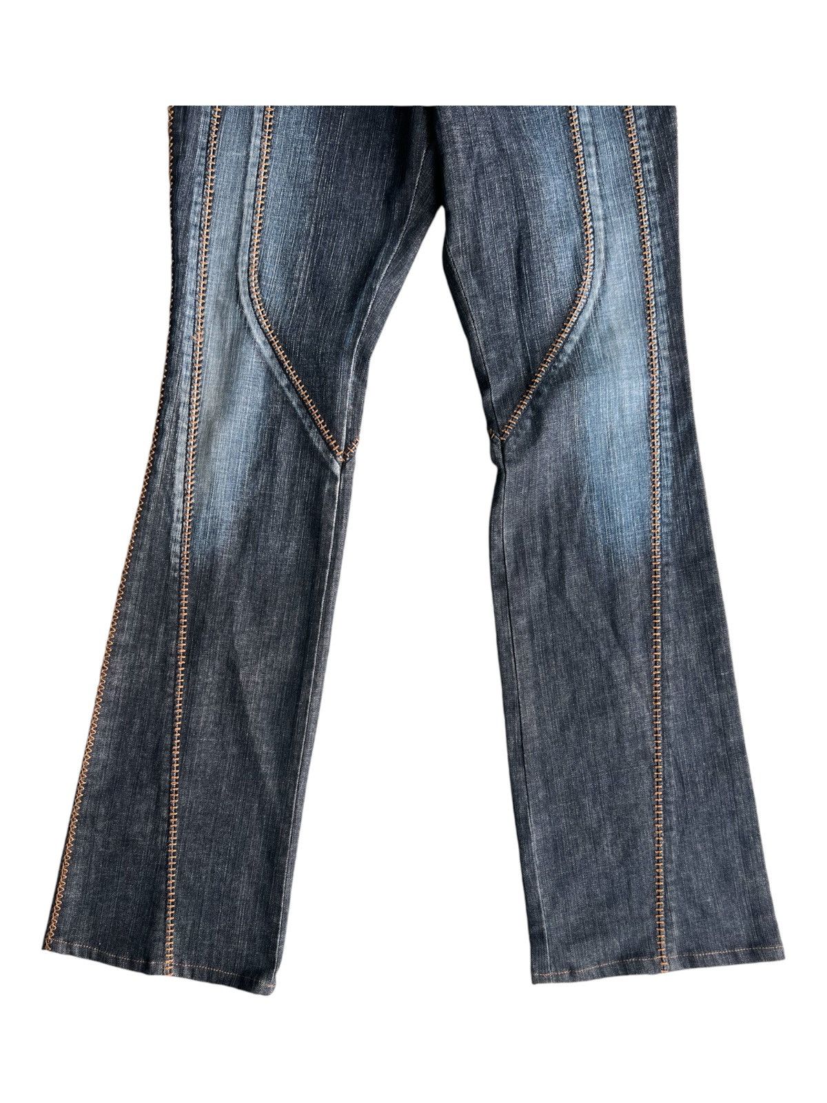 5351 POUR LES HOMMES Y2K 5351 Pour Les Hommes Big Flare Hem Stitching Denim Jeans Size US 34 / EU 50 - 9 Thumbnail