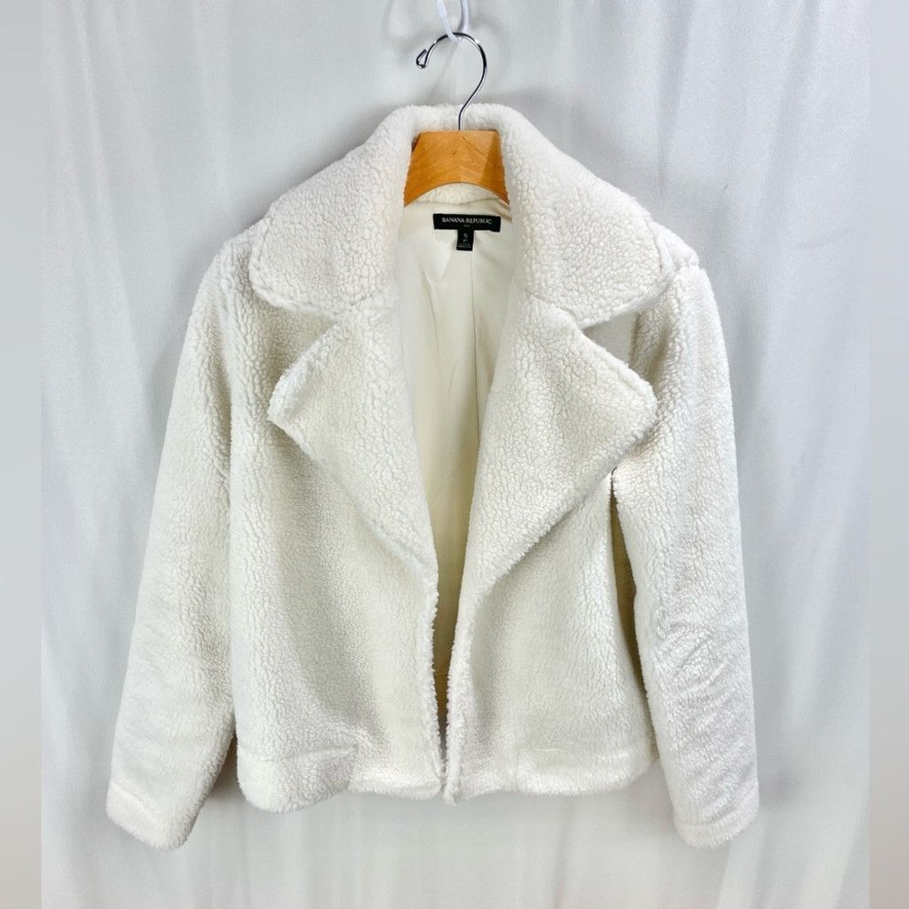 Banana Republic Banana Republic Cream Teddy Jacket Size S Size S / US 4 / IT 40 - 2 Thumbnail
