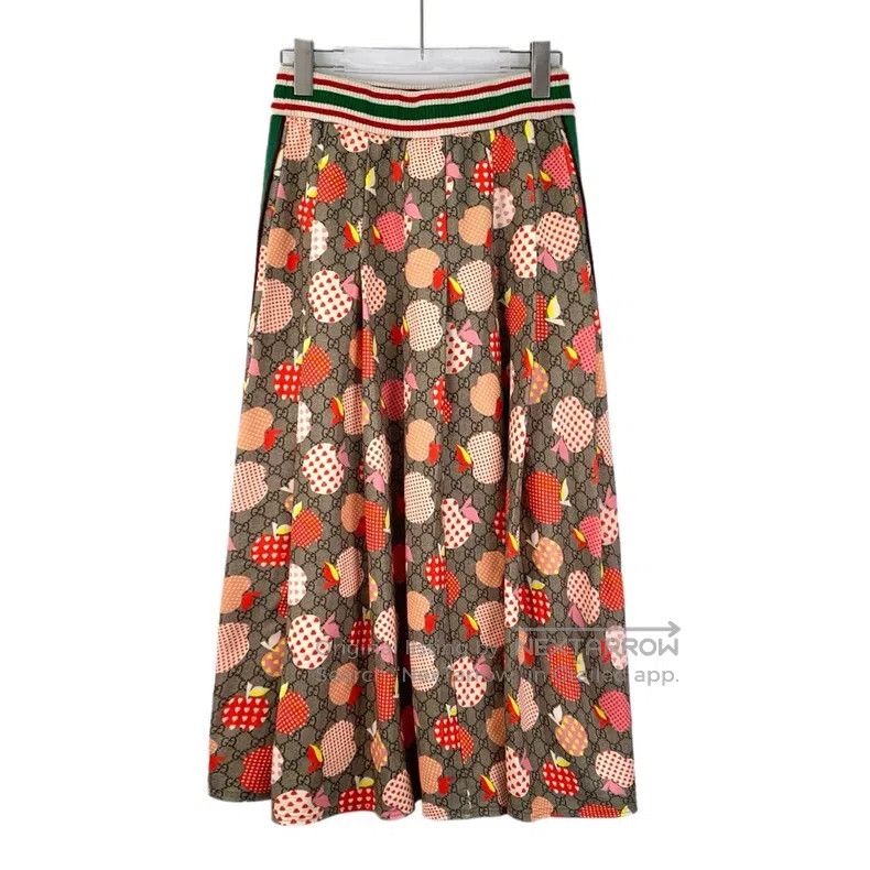 Gucci Gucci SizeS Multi-colour apple logo jacquard full-print cot Size 24" / US 00 / IT 34 - 2 Thumbnail