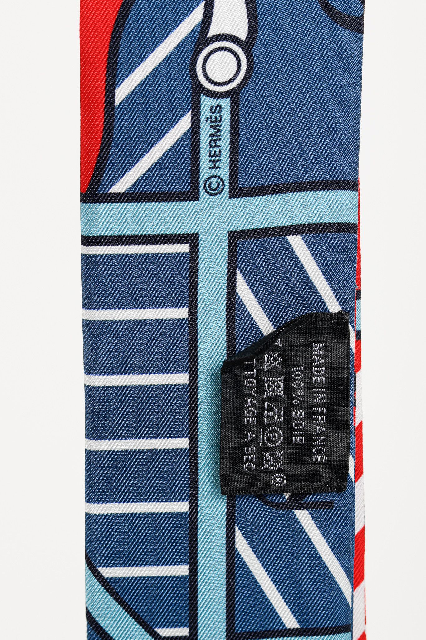 Hermes Hermes Silk Quadridge Horse Stripes Silk Twilly Size ONE SIZE - 5 Thumbnail
