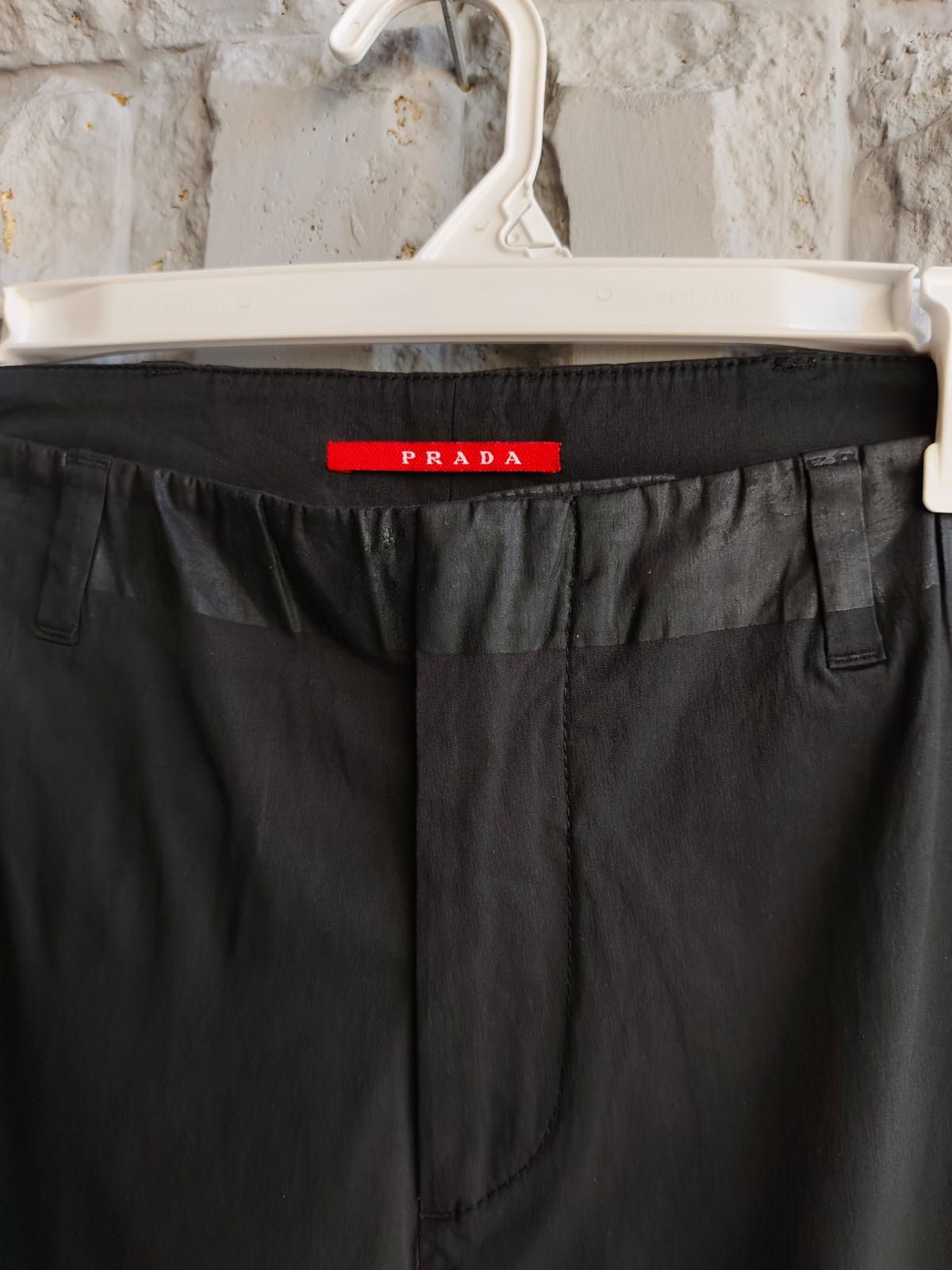 Designer × Prada 💥Prada Print Waist Logo Black Trousers Size US 38 / EU 54 - 5 Thumbnail