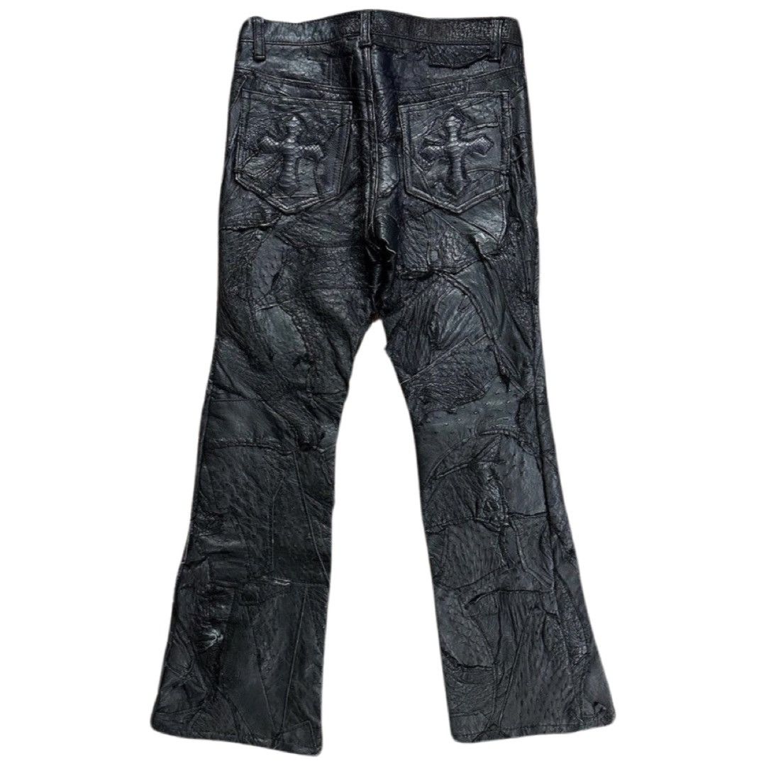 image of Yasuyuki Ishii Yasuvuki Ishii Patchwork Leather Pants in Black, Men's (Size 32)