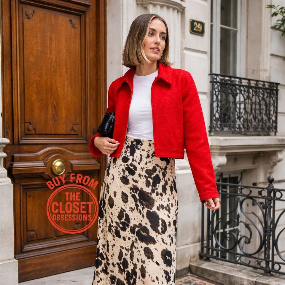 Zara ZARA Red Wool-Blend Cropped Jacket NWT Size M / US 6-8 / IT 42-44 - 2 Thumbnail