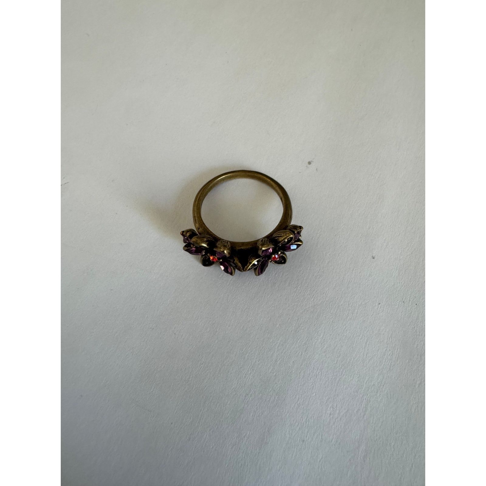 Anna Sui 00s Anna Sui Purple and Red Double Flower Ring Size ONE SIZE - 3 Thumbnail