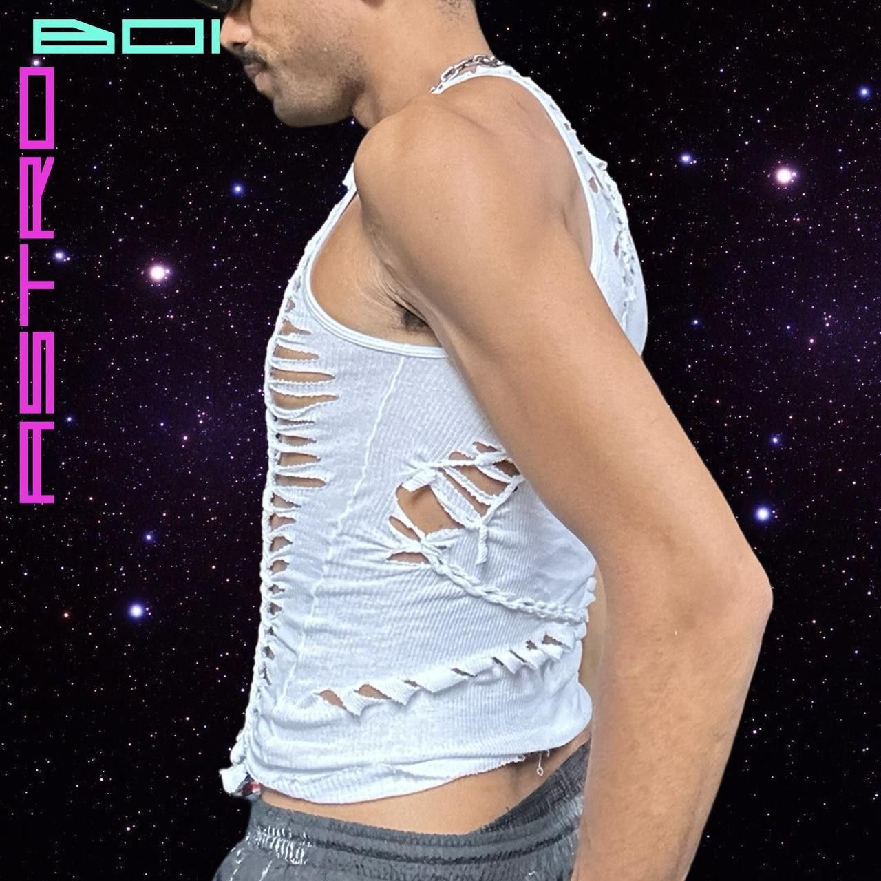 Hanes ASTROBOI* 'Octavos' White Braided Tank Top size Medium Size US M / EU 48-50 / 2 - 3 Thumbnail