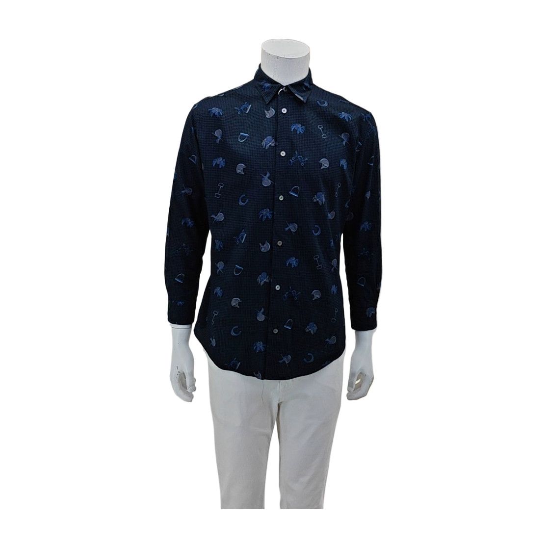Hermes Hermès Equestrian Print Houndstooth Shirt 40 Size US XXS / EU 40 - 1 Thumbnail