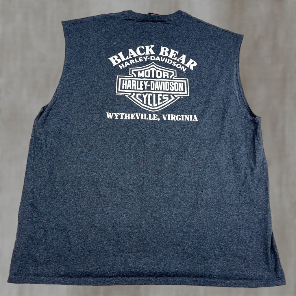 Harley Davidson VINTAGE Harley-Davidson Shirt Men 3XL Gray Tank Top Biker Motorcycle Bulldog Sleeveless Graphic Print Jersey Cotton Crew Neck USA 80s Logo Size US XXL / EU 58 / 5 - 1 Thumbnail