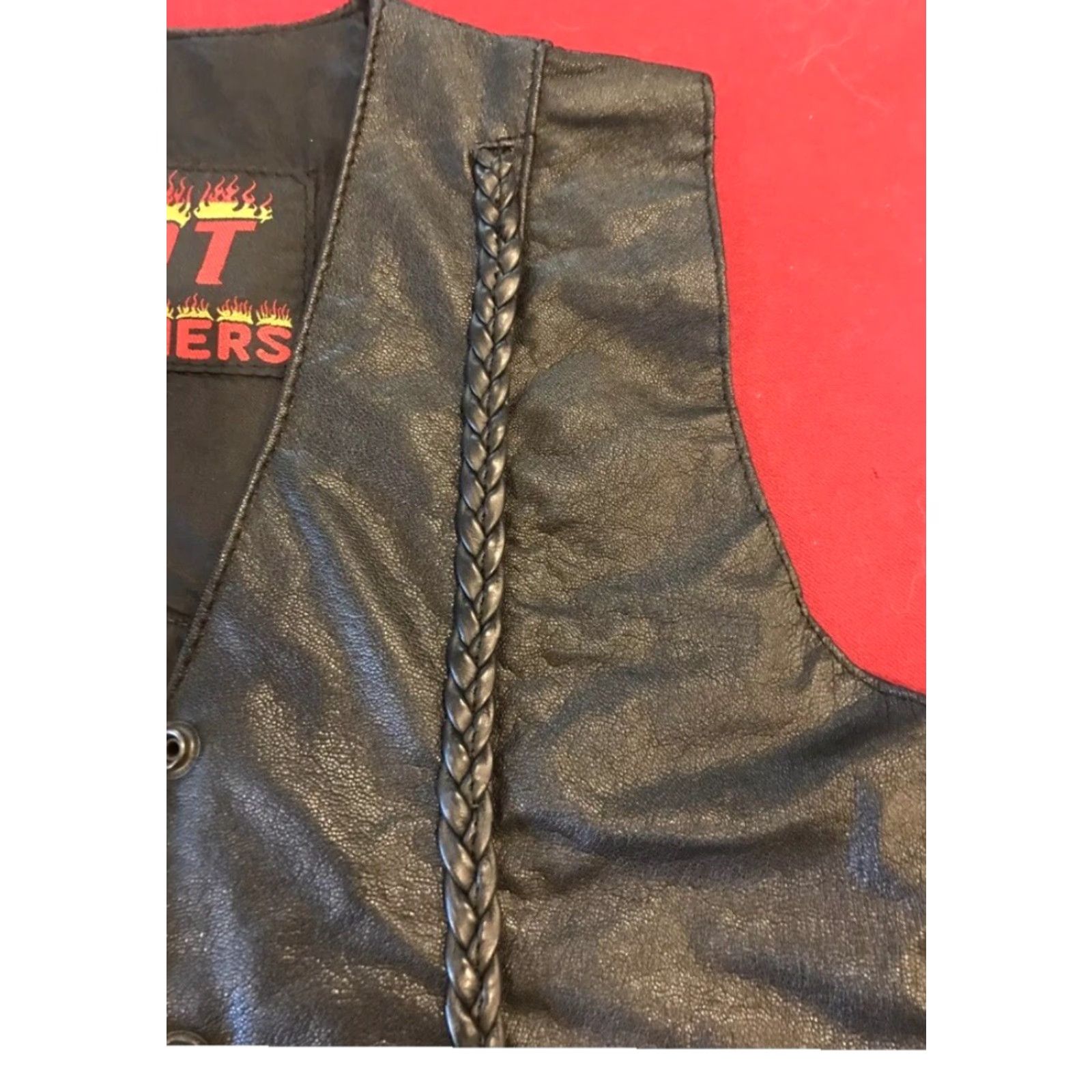 Harley Davidson VINTAGE Harley Davidson BLACK Laced Leather Vest HEART Wings PATCH Waistcoat Biker Women Size S / US 4 / IT 40 - 5 Thumbnail
