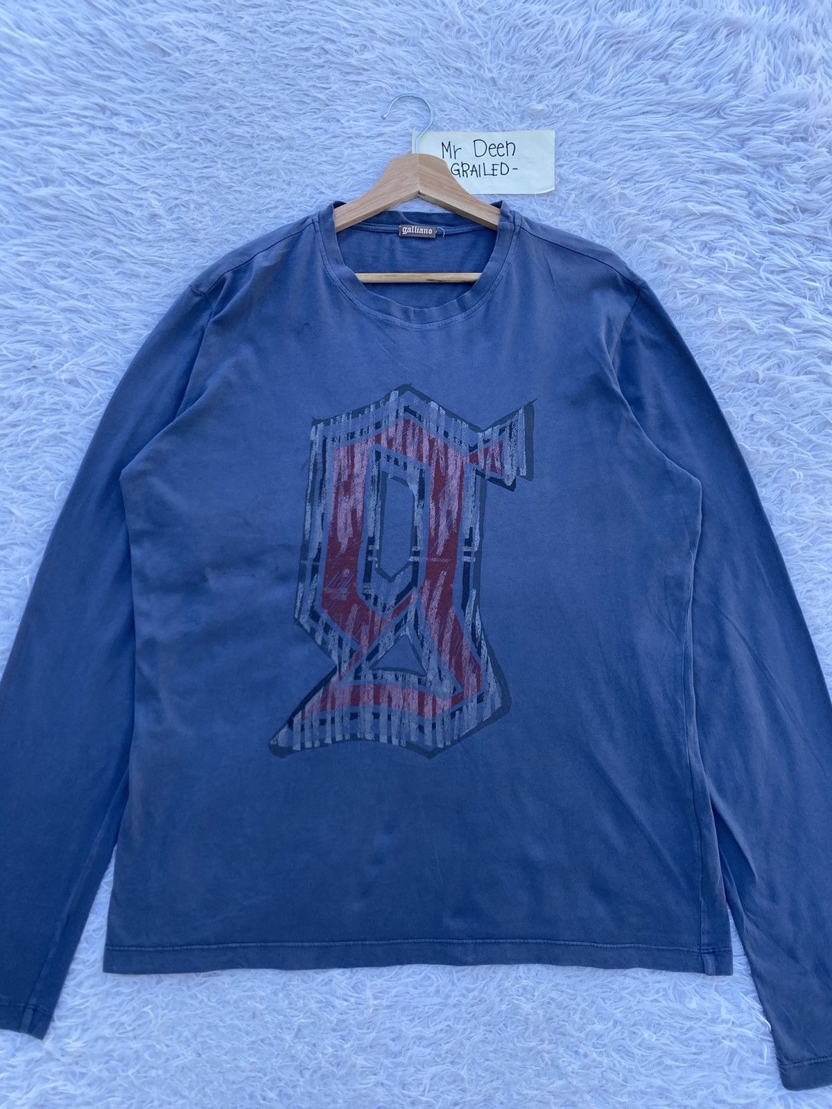John Galliano Rare Vintage John Galliano Big Logo Printed Longsleeve Tee Size US L / EU 52-54 / 3 - 4 Thumbnail