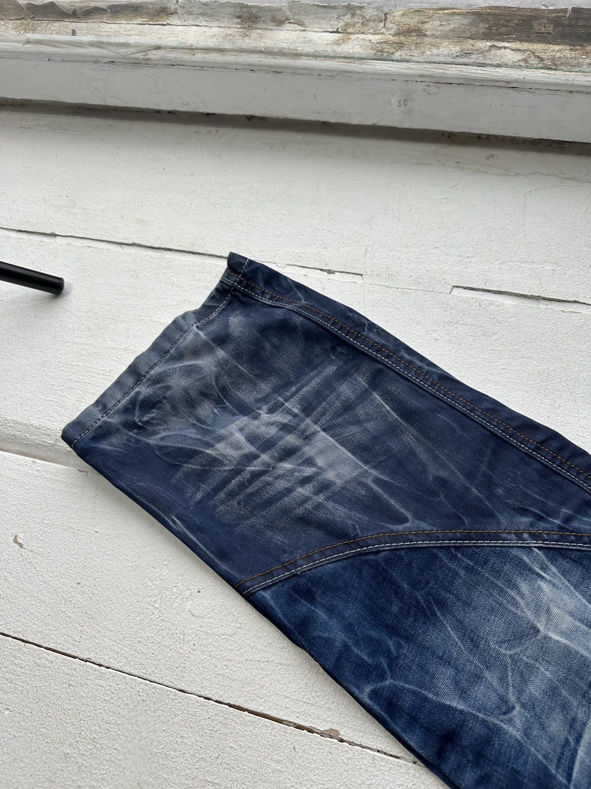 Japanese Brand 🚨Japanese Cosmo Lupo Baggy Distressed Opium Punk Jeans Owens Size US 34 / EU 50 - 9 Thumbnail