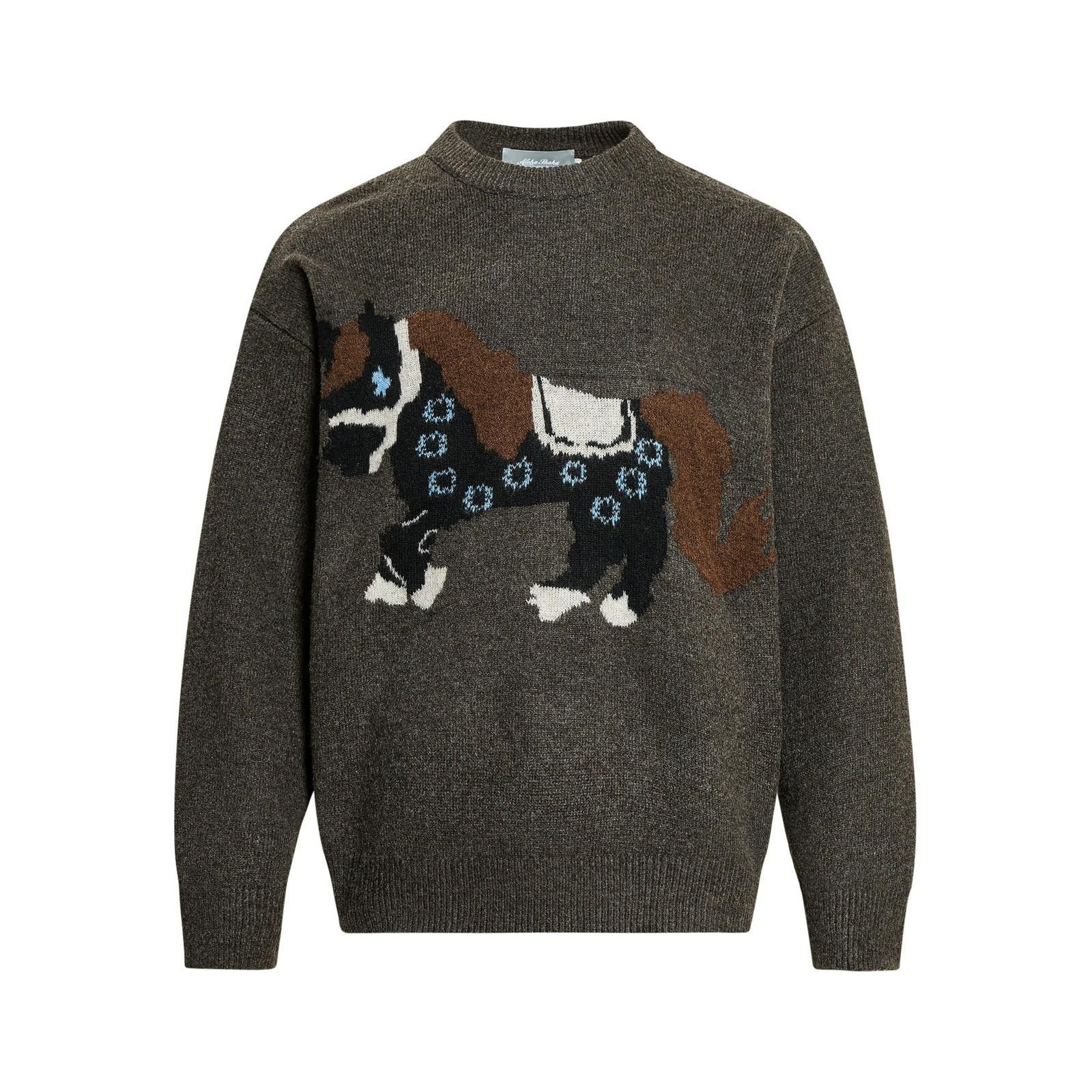 Other Red Wool Crewneck Sweater with Horse Motif Size US M / EU 48-50 / 2 - 5 Thumbnail