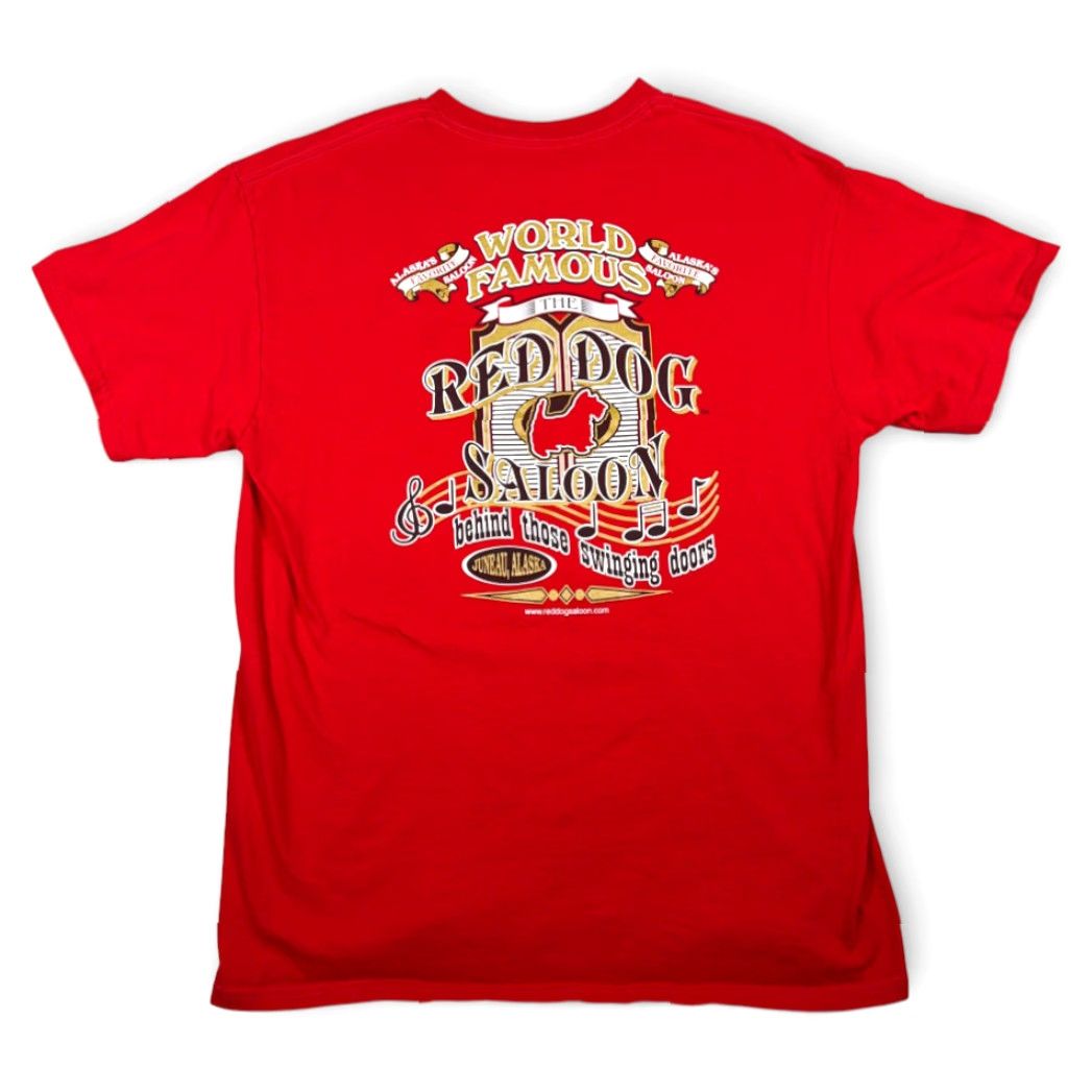 Vintage VINTAGE Red Dog Saloon Shirt Red Adult MEDIUM T-Shirt Crew Neck Short Sleeve Solid Graphic Bar Restaurant Souvenir Mens Size US M / EU 48-50 / 2 - 2 Thumbnail
