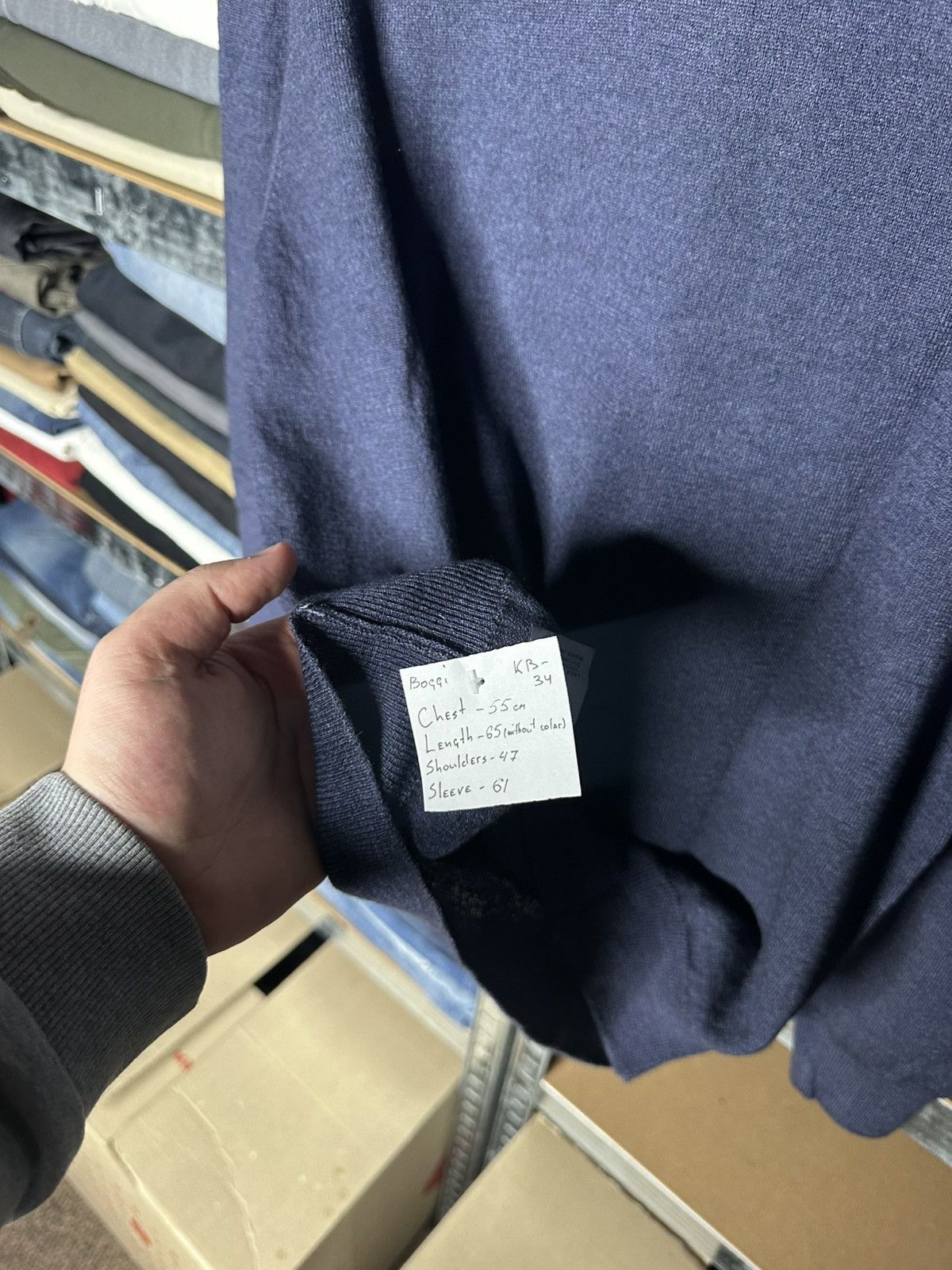 Boggi Boggi Milano Men's Virgin Wool Mock Neck Button Sweater Size US M / EU 48-50 / 2 - 4 Thumbnail