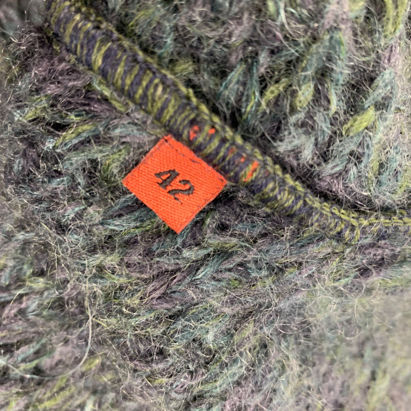 Missoni Charcoal & Green Knitted Wool / Mohair Open Front Coat Size M / US 6-8 / IT 42-44 - 6 Thumbnail