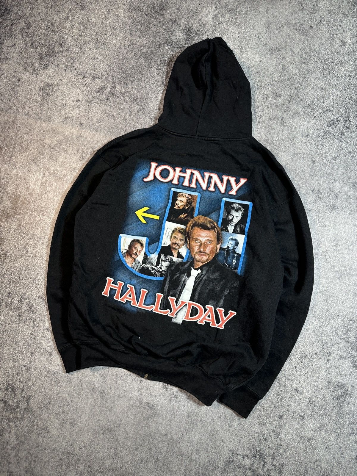 Band Tees × Vintage Y2K Johnny Hallyday Logo Zip Up Hoodie Streetwear Rare XL Size US XL / EU 56 / 4 - 1 Thumbnail