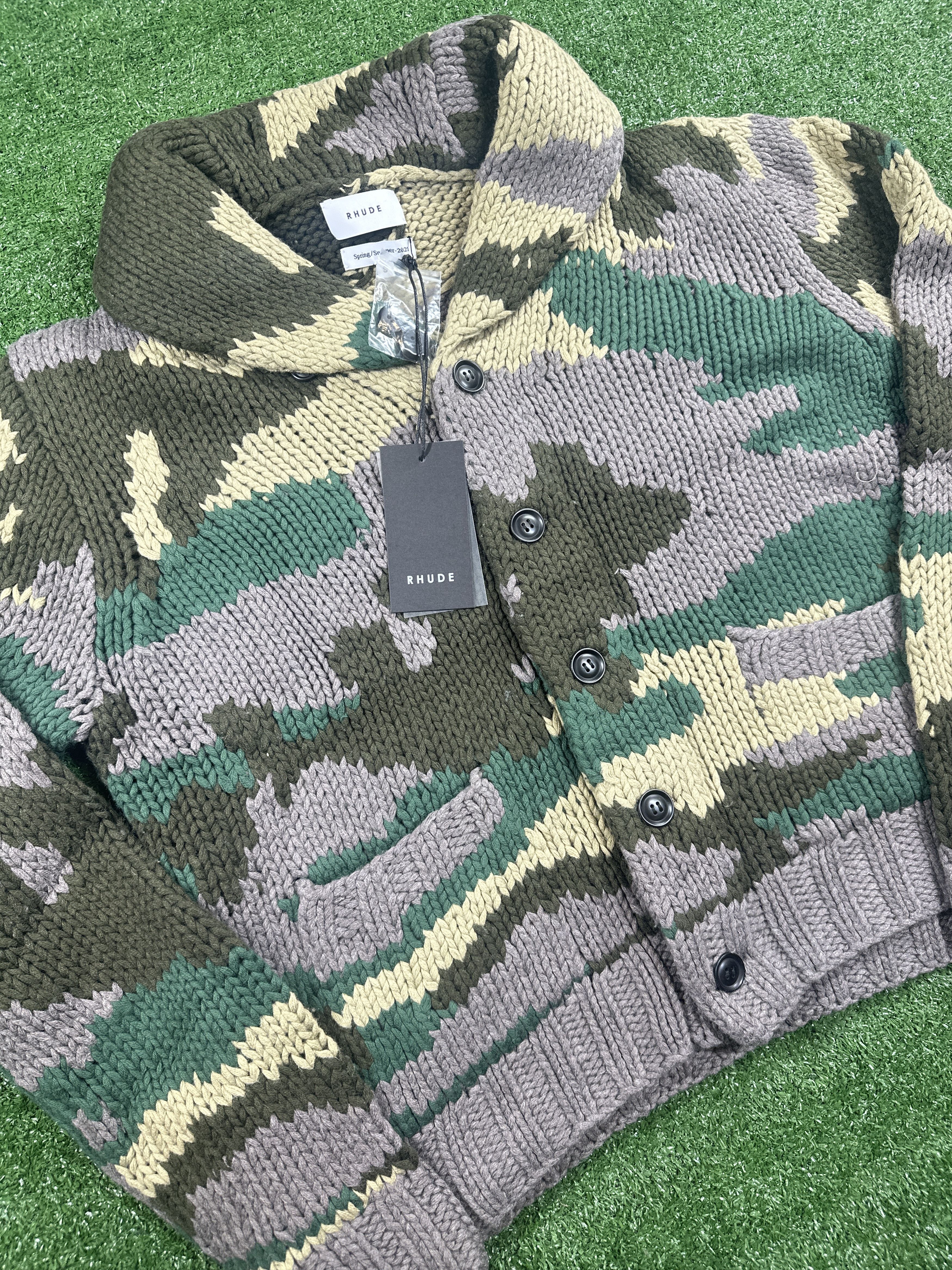 Rhude Rhude Heavyweight Knit Men's Camo Cardigan - Size Small Size US S / EU 44-46 / 1 - 2 Thumbnail