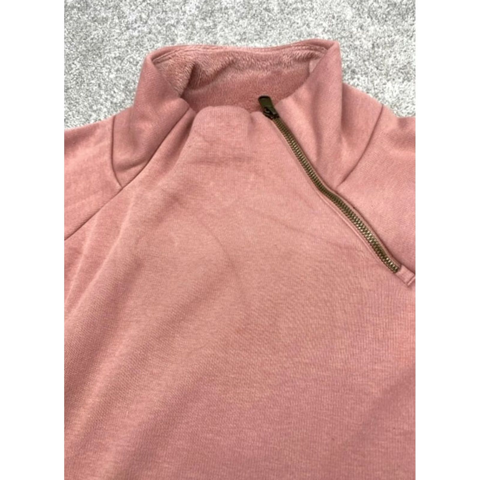 Athleta Athleta Pullover Sweater Women XS Mauve Fleece Zip Pocket High Neck Knit Solid 2XS Pink 5898 Size XXS / US 00 / IT 34 - 4 Thumbnail