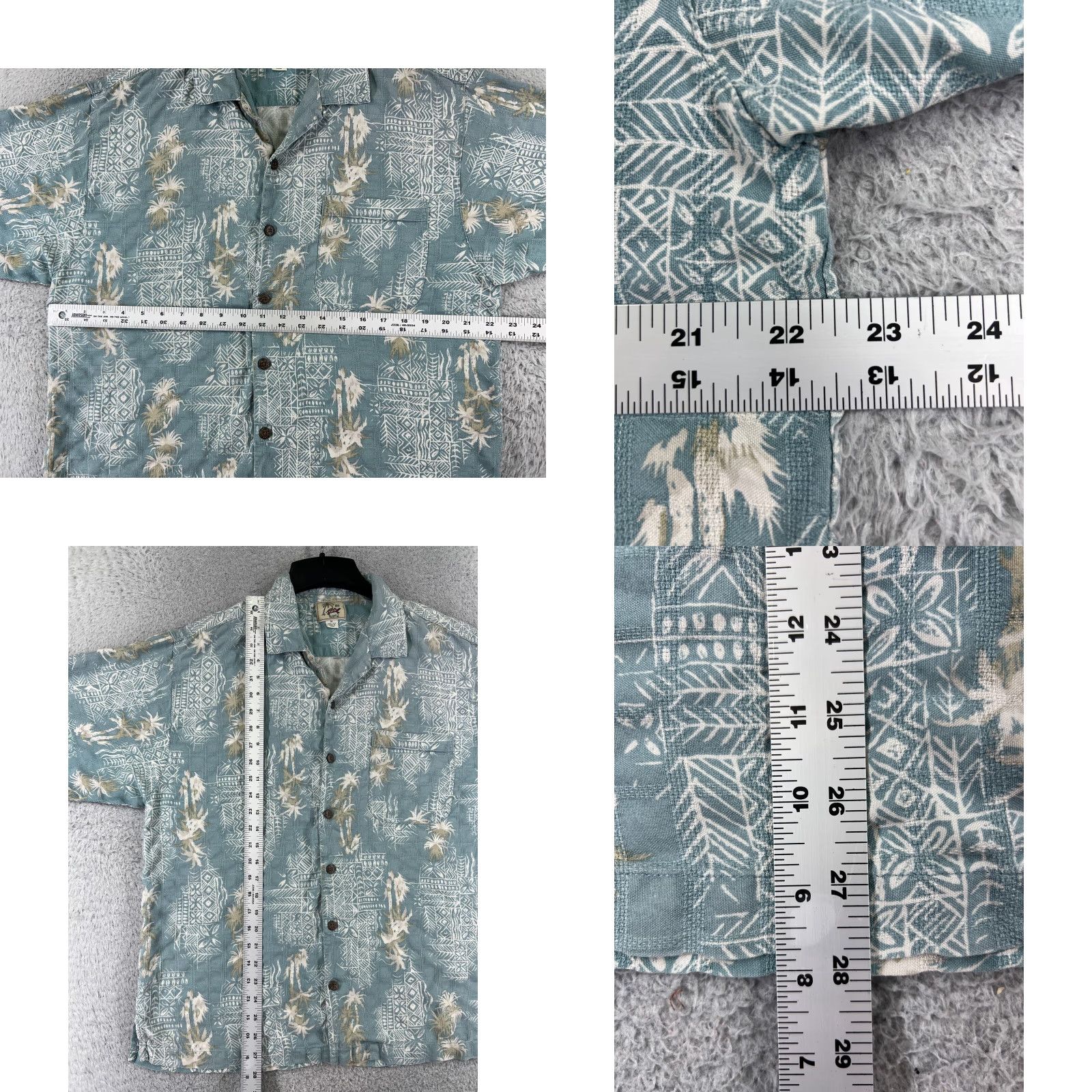 Vintage VINTAGE Red Turtle Shirt Adult Medium Teal Palm Tribal Print 100% Silk Hawaiian Size US M / EU 48-50 / 2 - 8 Thumbnail