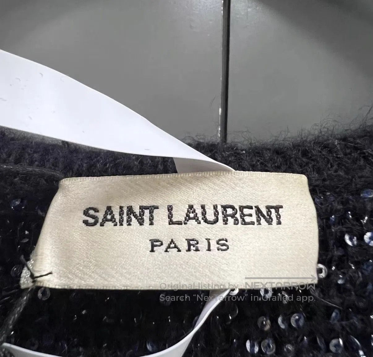 Saint Laurent Paris Black Sequined Hooded Sweater - Size L. Size US L / EU 52-54 / 3 - 4 Thumbnail