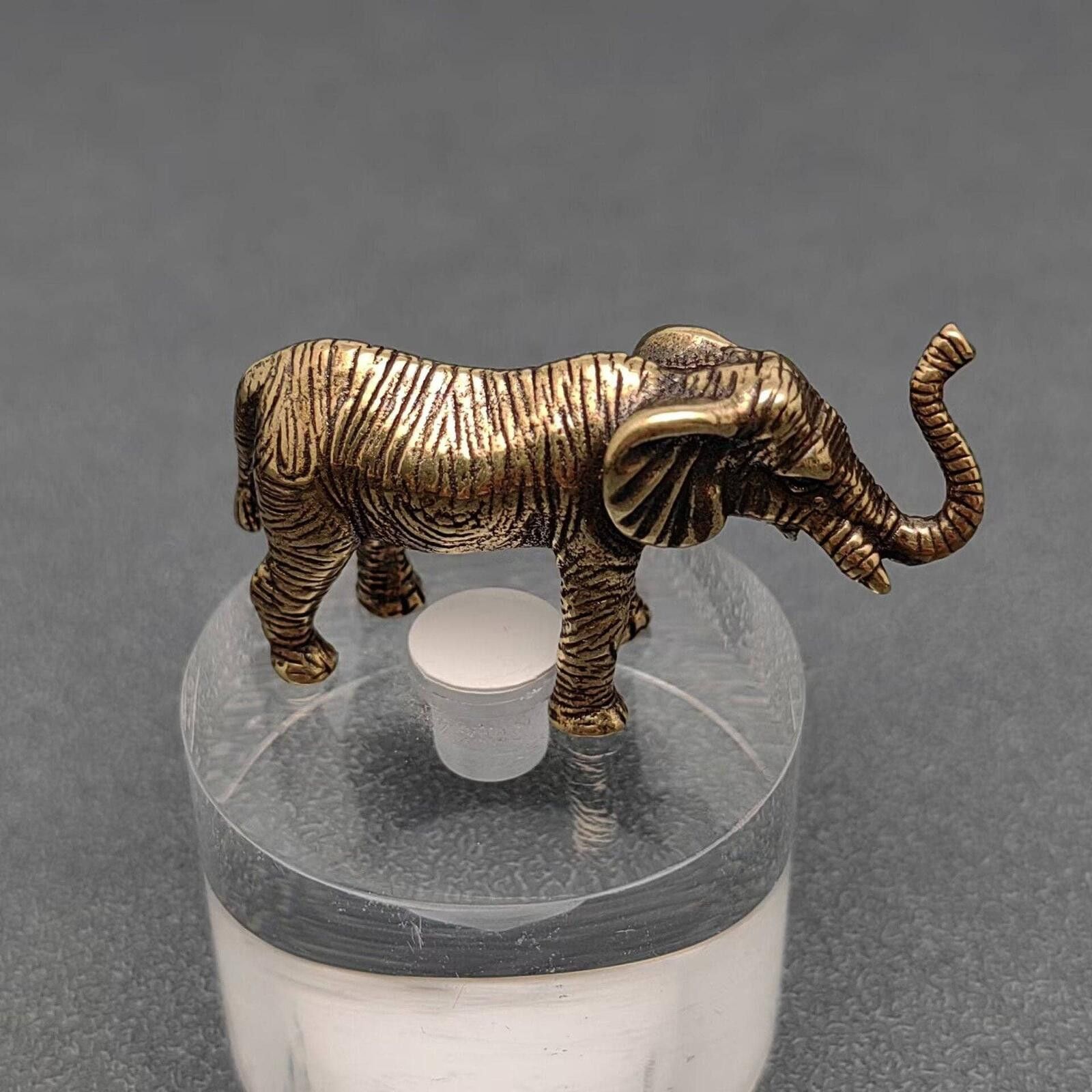 The Unbranded Brand Brass Elephant Figurine Miniature Size ONE SIZE - 2 Thumbnail