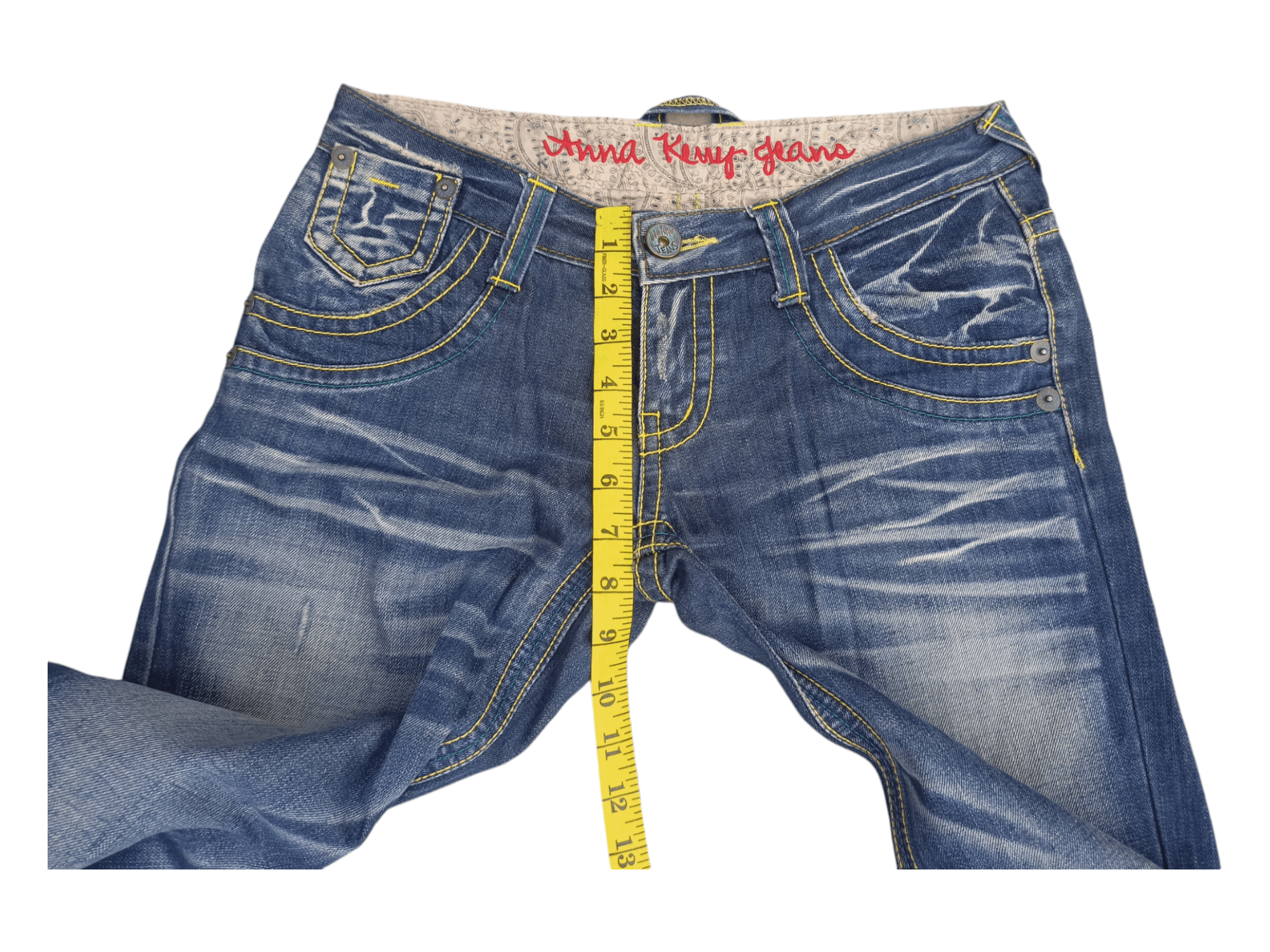 Japanese Brand Anna Kerry Low Rise Mud Max Super Flare Jeans Size US 27 - 15 Thumbnail