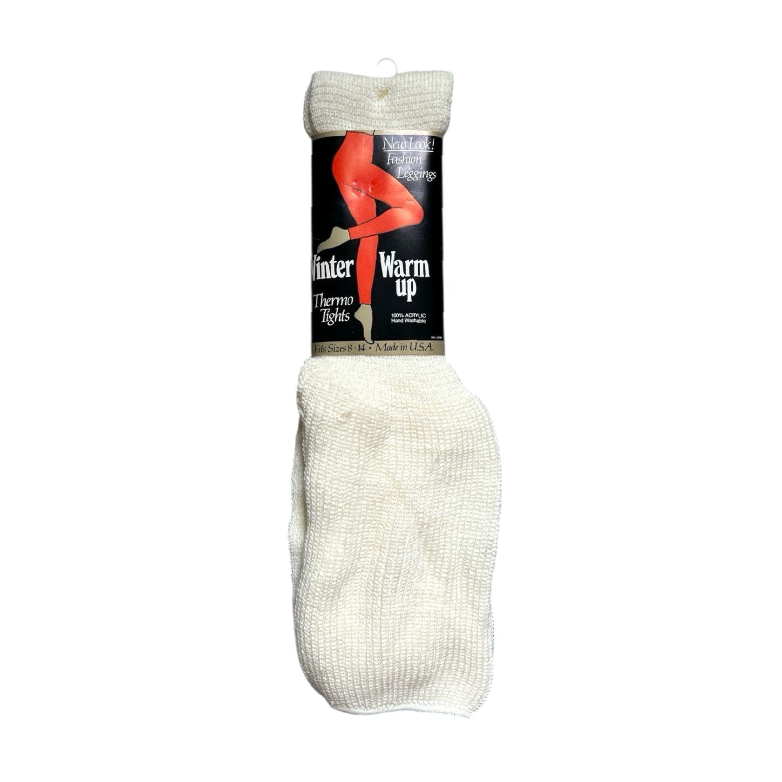 Vintage VINTAGE Winter Warm Up Tights Womens 8-14 White 80s NIP Deadstock Made in USA Thermal Tights M Ladies Womens Size ONE SIZE - 2 Thumbnail