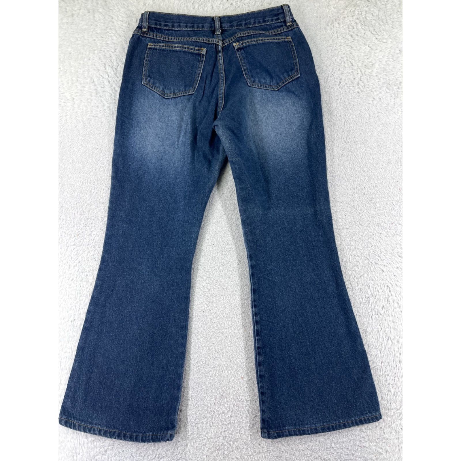 Denime VINTAGE My Tina Jeans Womens Regular 26 Blue Denim 100% Cotton Flared 28 Inseam 26x28 Low Rise 6.5-8.5 Zip 5-Pocket Logo Classic Designer Shirt Size 36" / US 14 / IT 50 - 2 Thumbnail