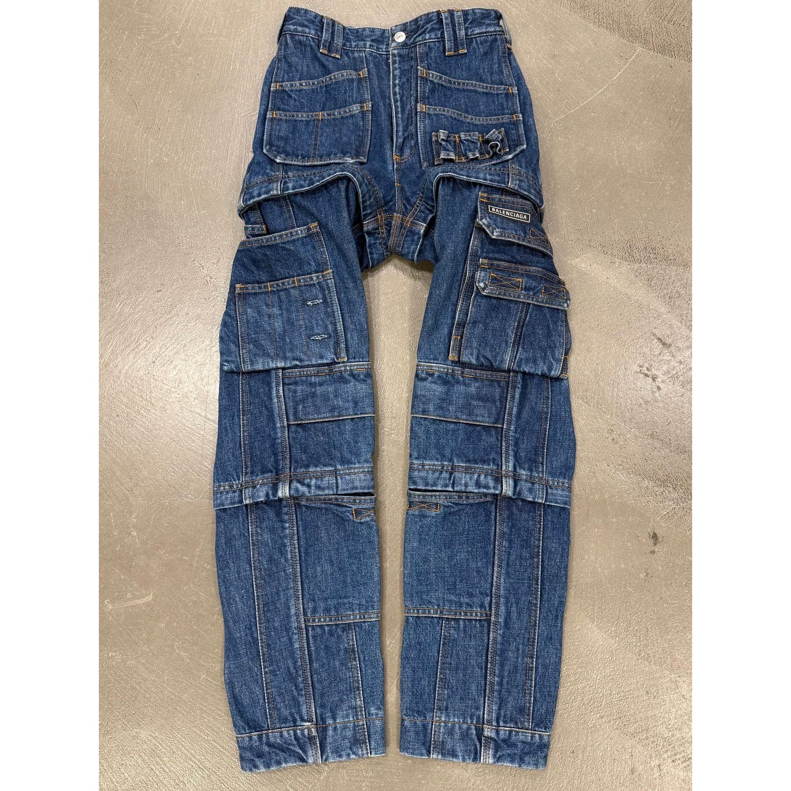 Balenciaga 2017 Balenciaga runway convertible cargo denim pants Size 24" / US 00 / IT 34 - 1 Thumbnail
