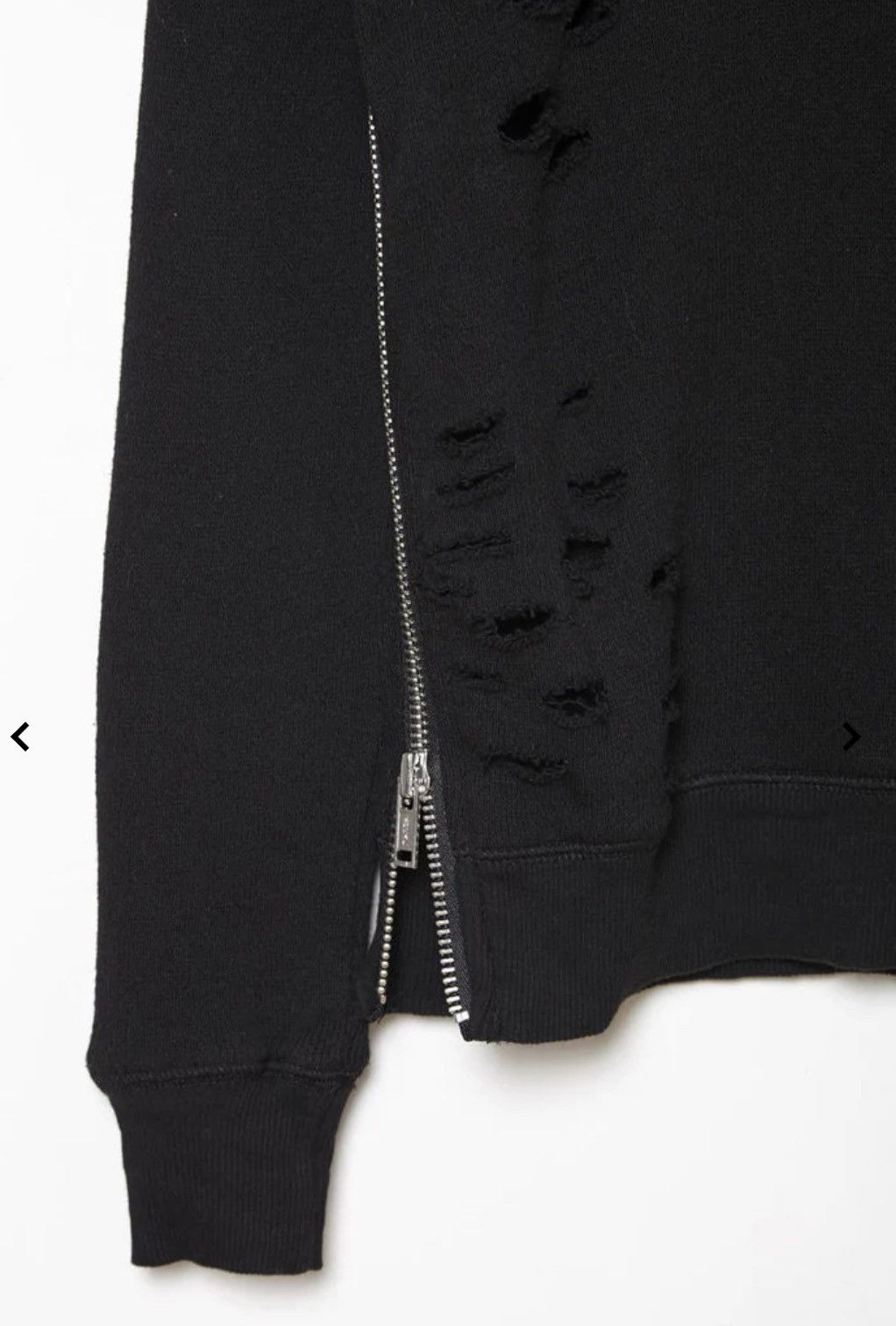 R13 Shredded Zip Side Sweatshirt. Size XS Size XS / US 0-2 / IT 36-38 - 4 Thumbnail