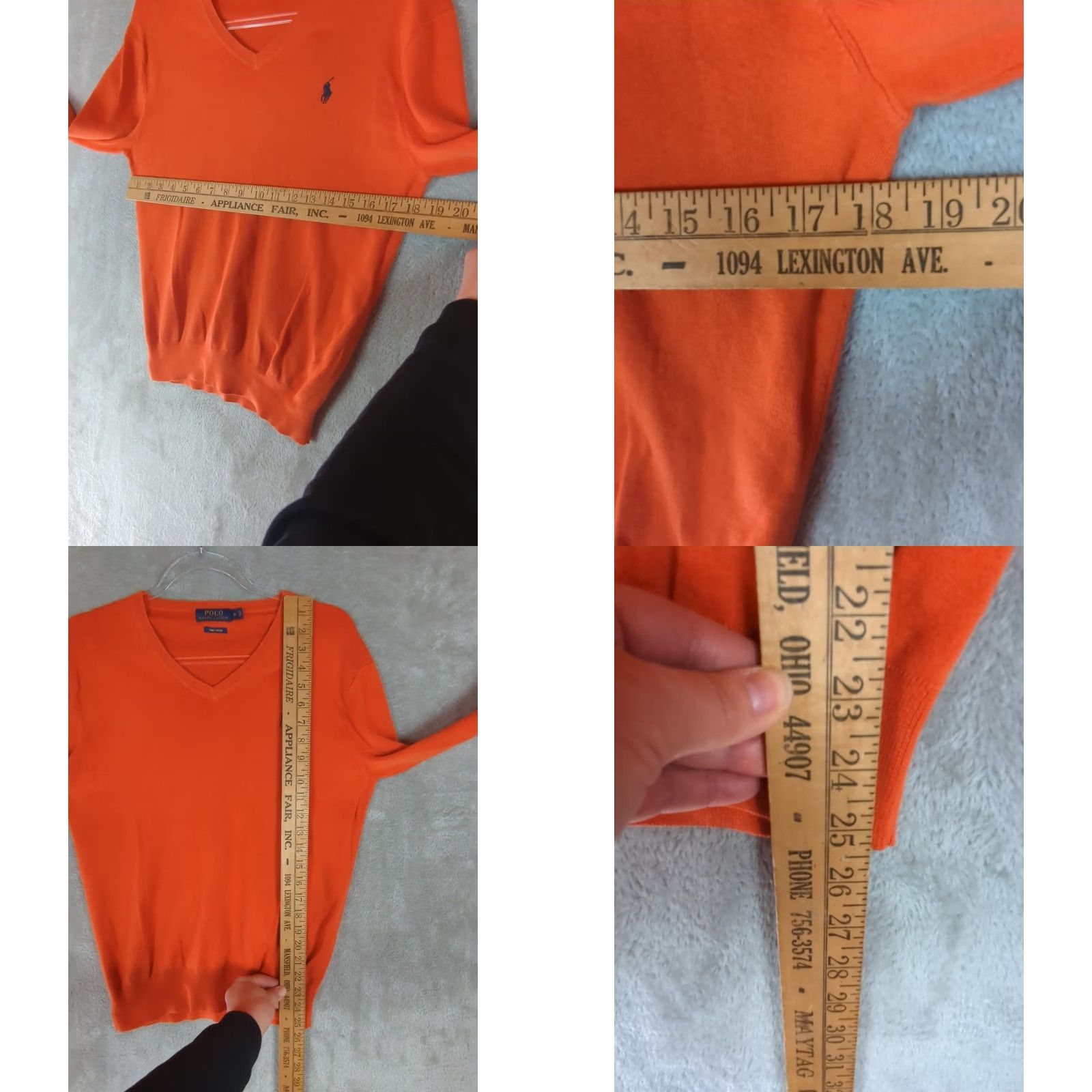 Polo Ralph Lauren Polo Ralph Lauren Mens S Orange V Neck Pullover Sweater Pima Cotton Size US S / EU 44-46 / 1 - 8 Thumbnail