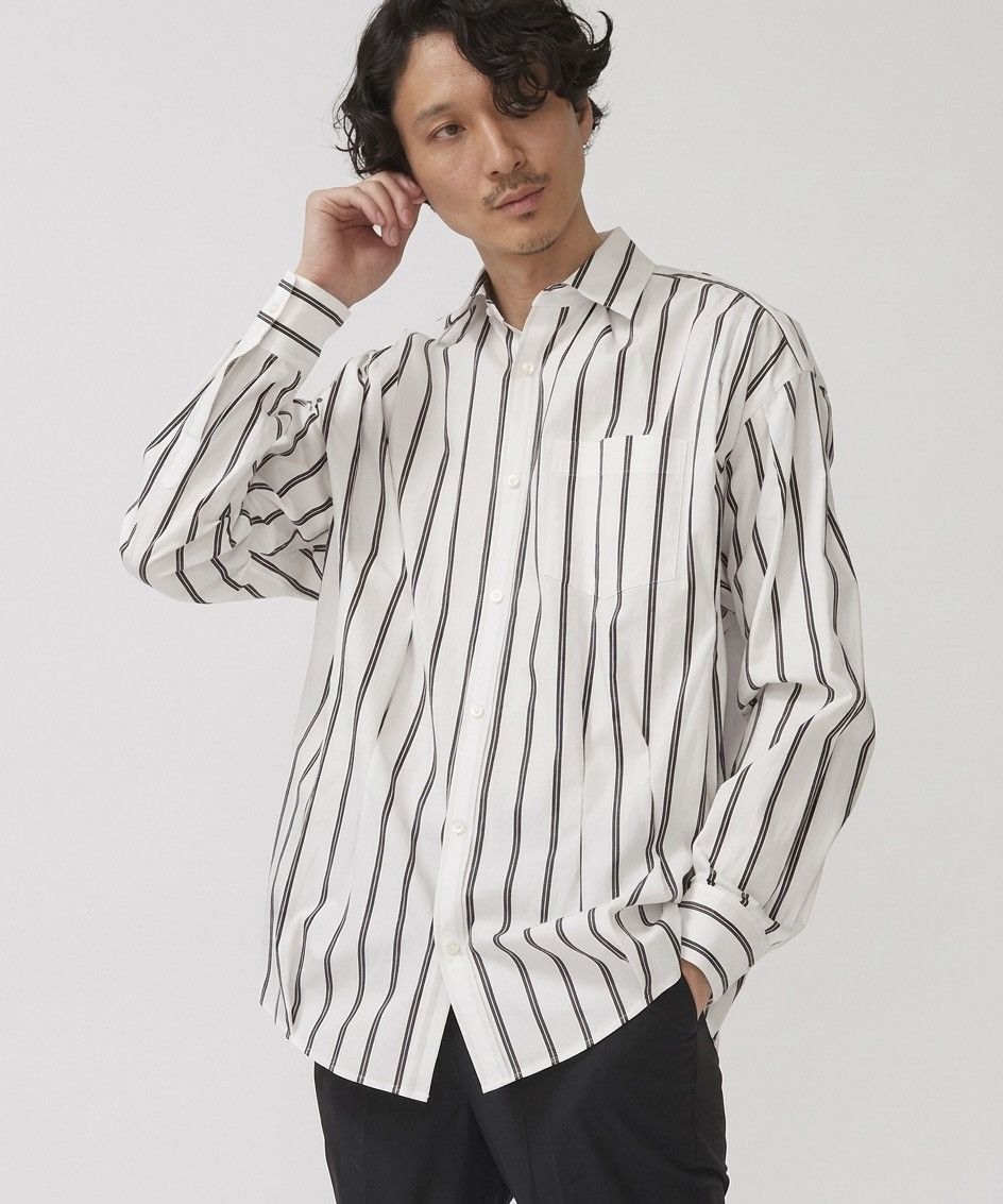 N.Hoolywood N.Hoolywood Random Tacked LS Shirt Stripe - White Size US XL / EU 56 / 4 - 2 Thumbnail