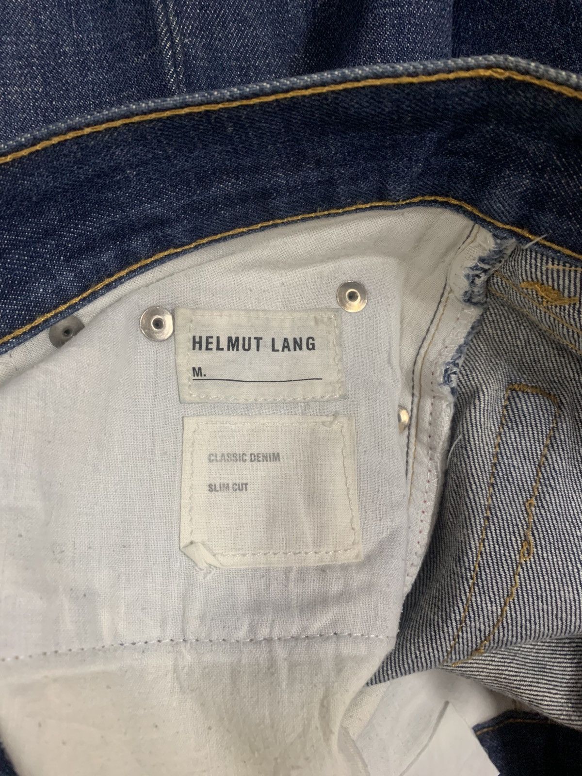 Helmut Lang Classic Denim Slim Cut Button Fly Indigo Jeans W30 L33 Size US 30 / EU 46 - 12 Thumbnail