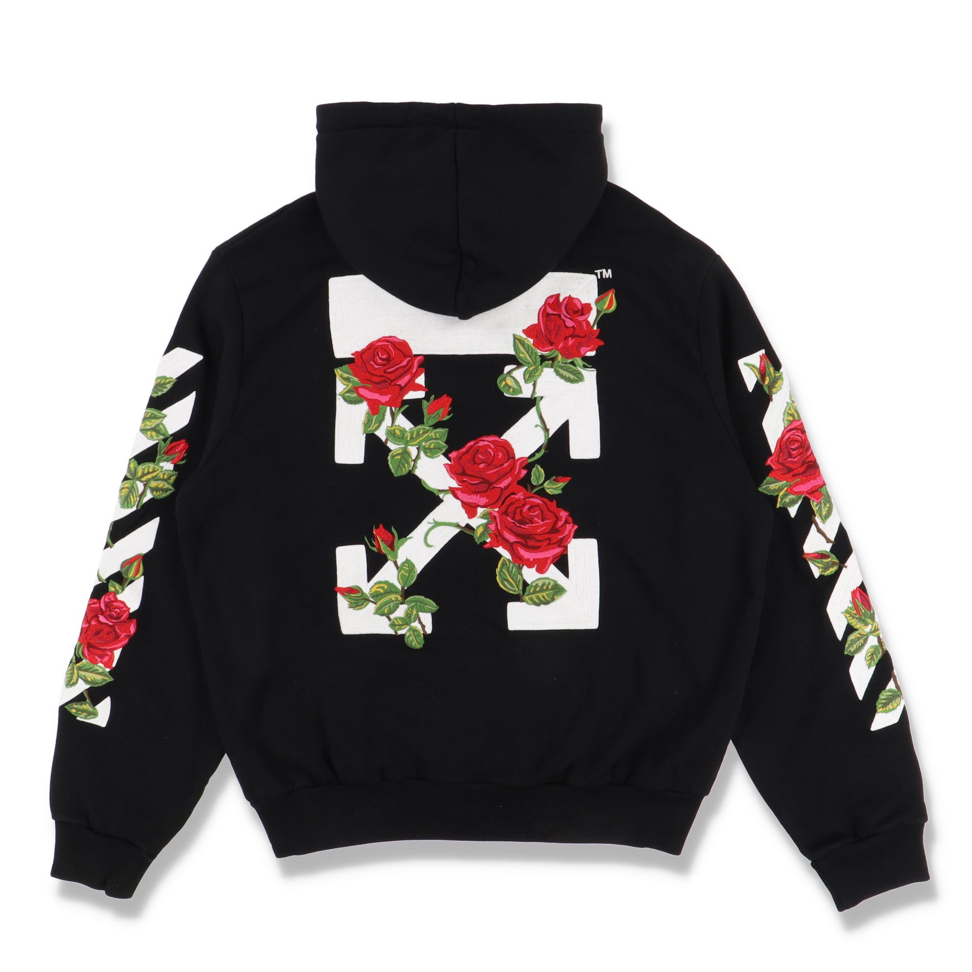 Off white cheap hoodie with roses