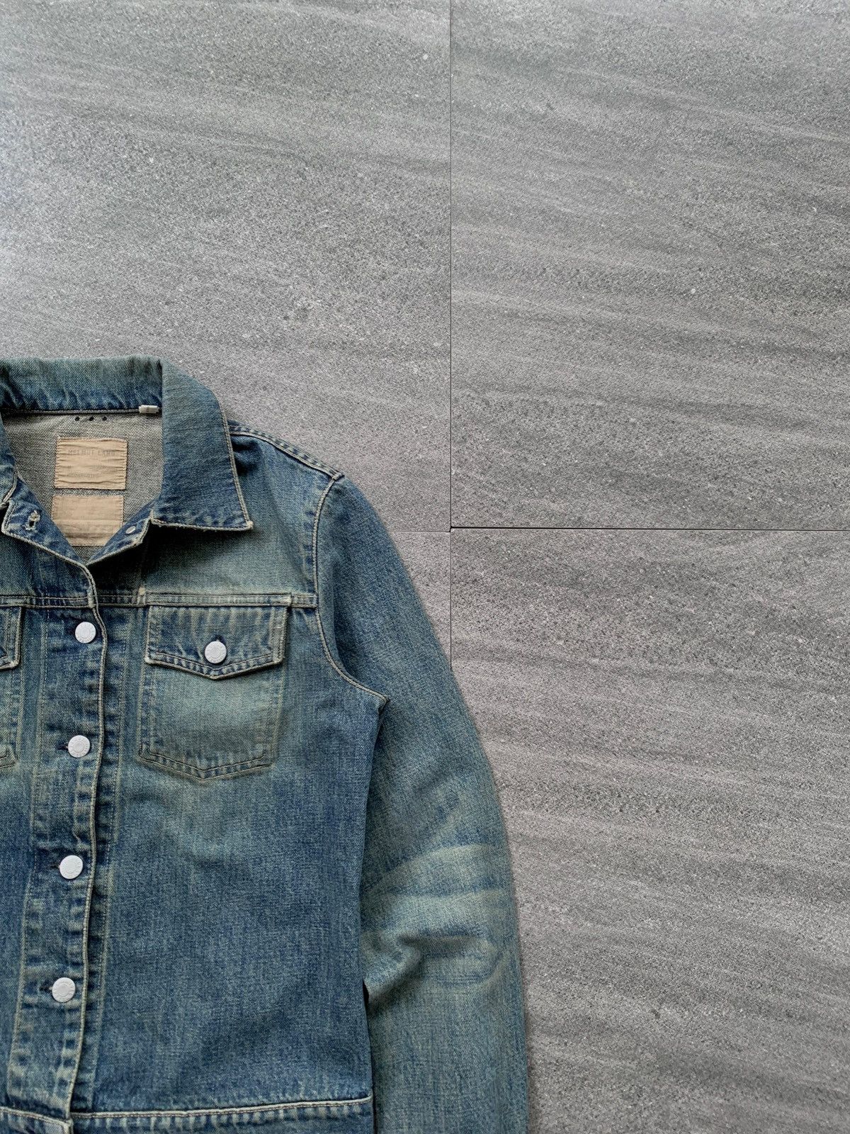 Helmut Lang FREE TAX! Stained Wash Denim Jacket Size US XS / EU 42 / 0 - 3 Thumbnail