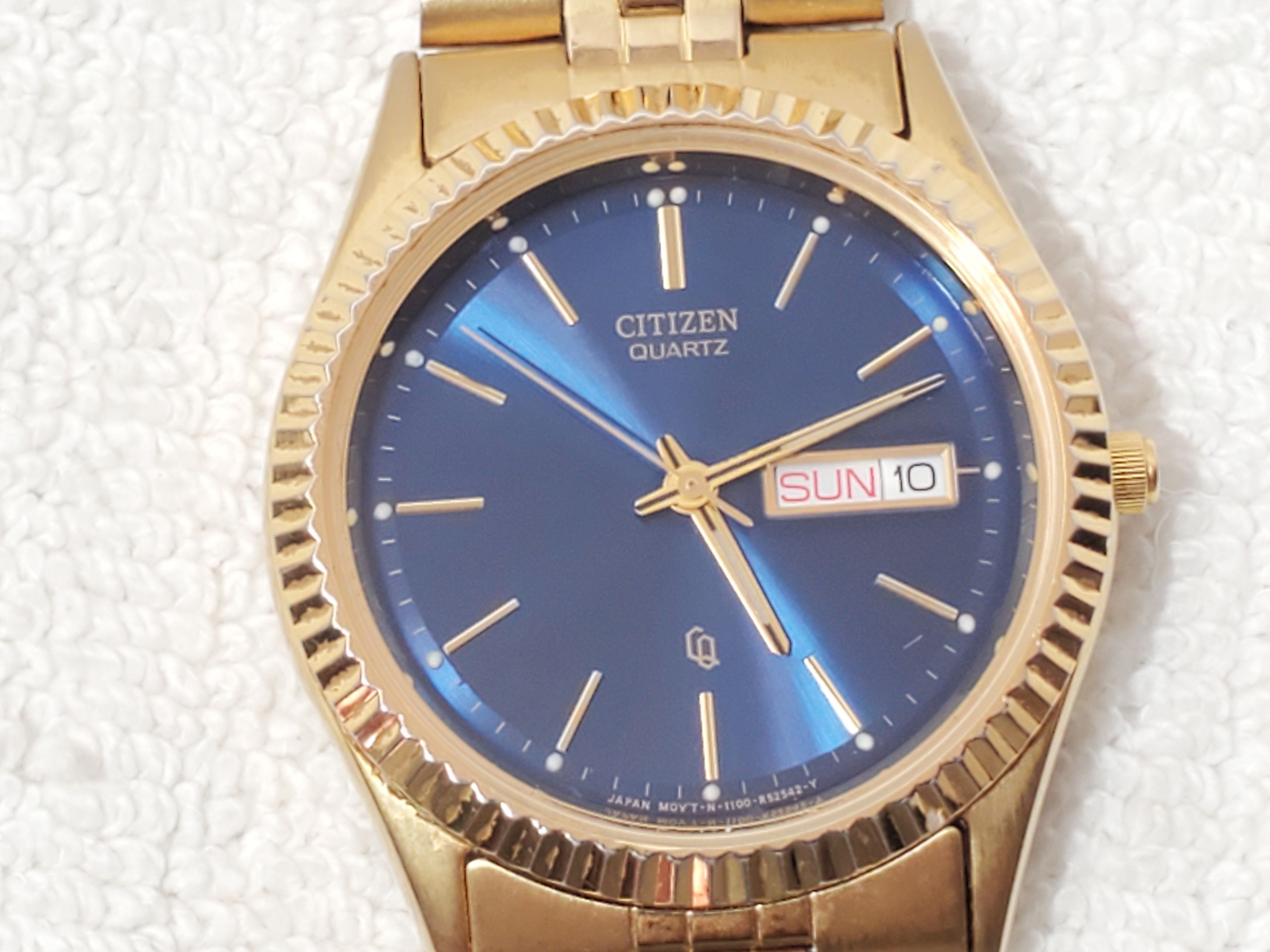 Citizen Vintage Citizen Men's Day Date Quartz Watch Blue Dial Size 36 - 1 Thumbnail