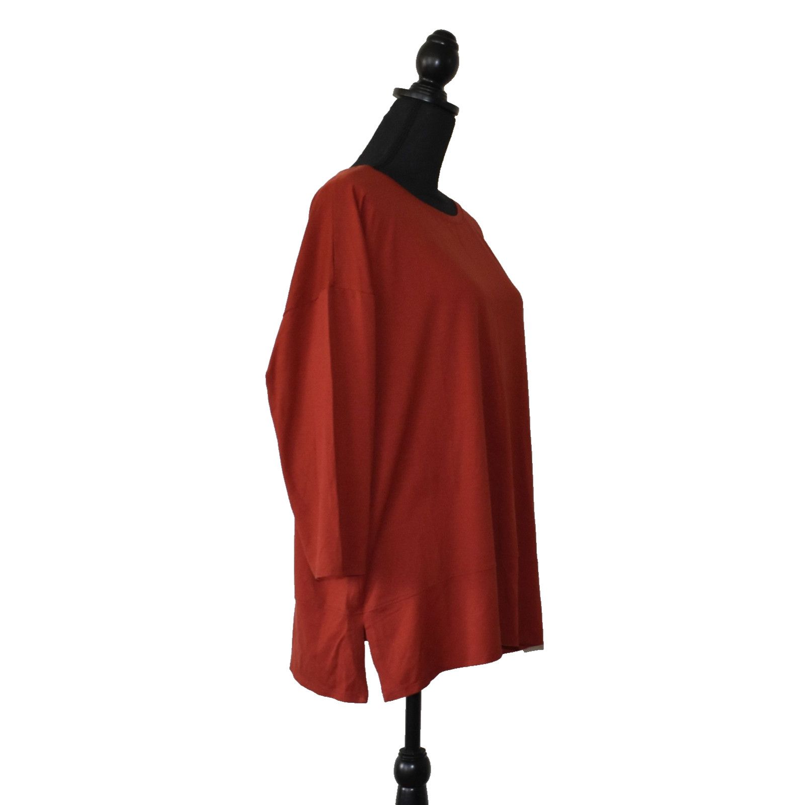 Eileen Fisher EILEEN FISHER Tencel 3/4 Sleeve Slit Sides Tunic Top Size L Size L / US 10 / IT 46 - 4 Thumbnail