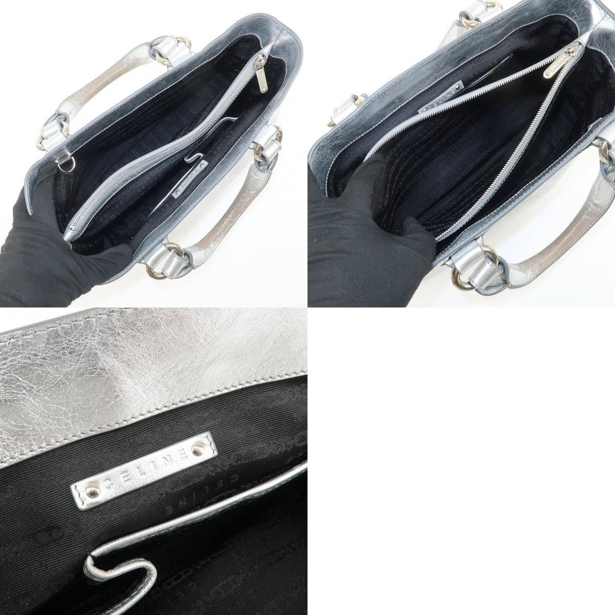 Celine Celine Boogie Leather Tote Silver Size ONE SIZE - 7 Thumbnail