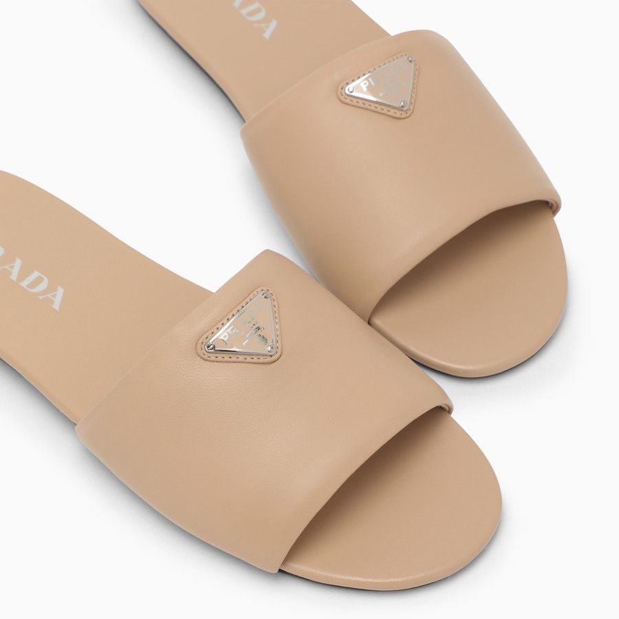 Prada o1d2blof0924 Logo Slides in Beige Size US 8.5 / IT 38.5 - 5 Thumbnail