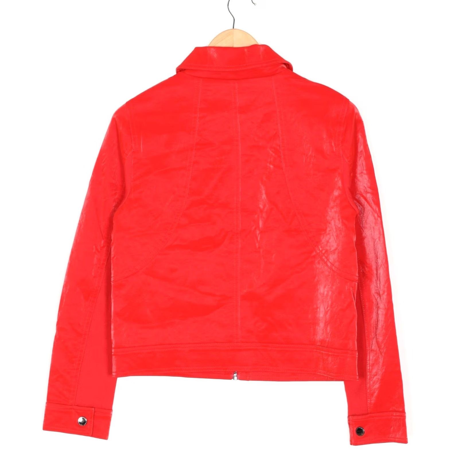 Desigual DESIGUAL Primavera Glossy Red Jacket Women M Jacket Red Womens MJ4375 Size M / US 6-8 / IT 42-44 - 3 Thumbnail
