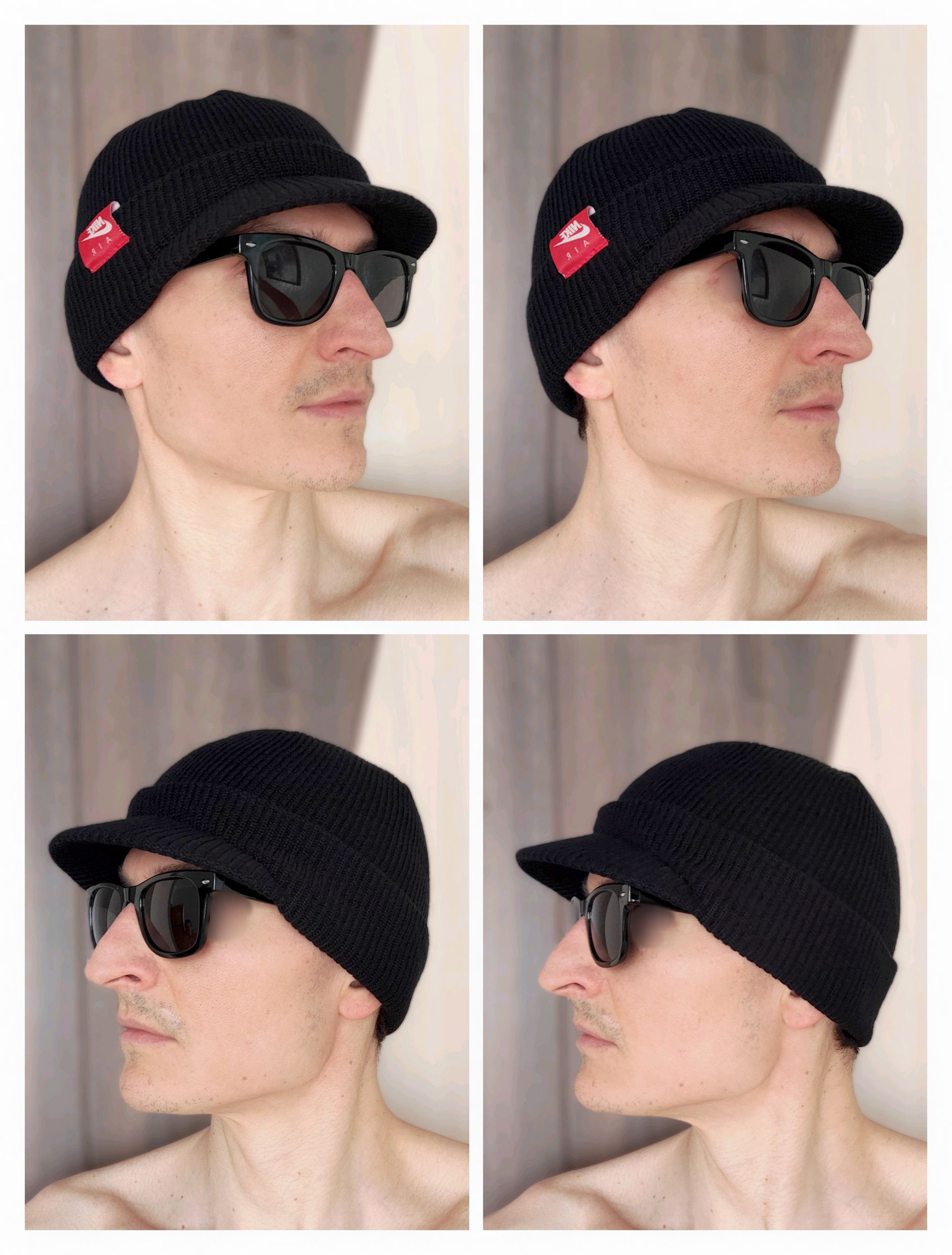 Nike Vintage Nike Air Visor Beanie Hat Jeep Cap Cuffed Peaked Hat Size ONE SIZE - 2 Thumbnail