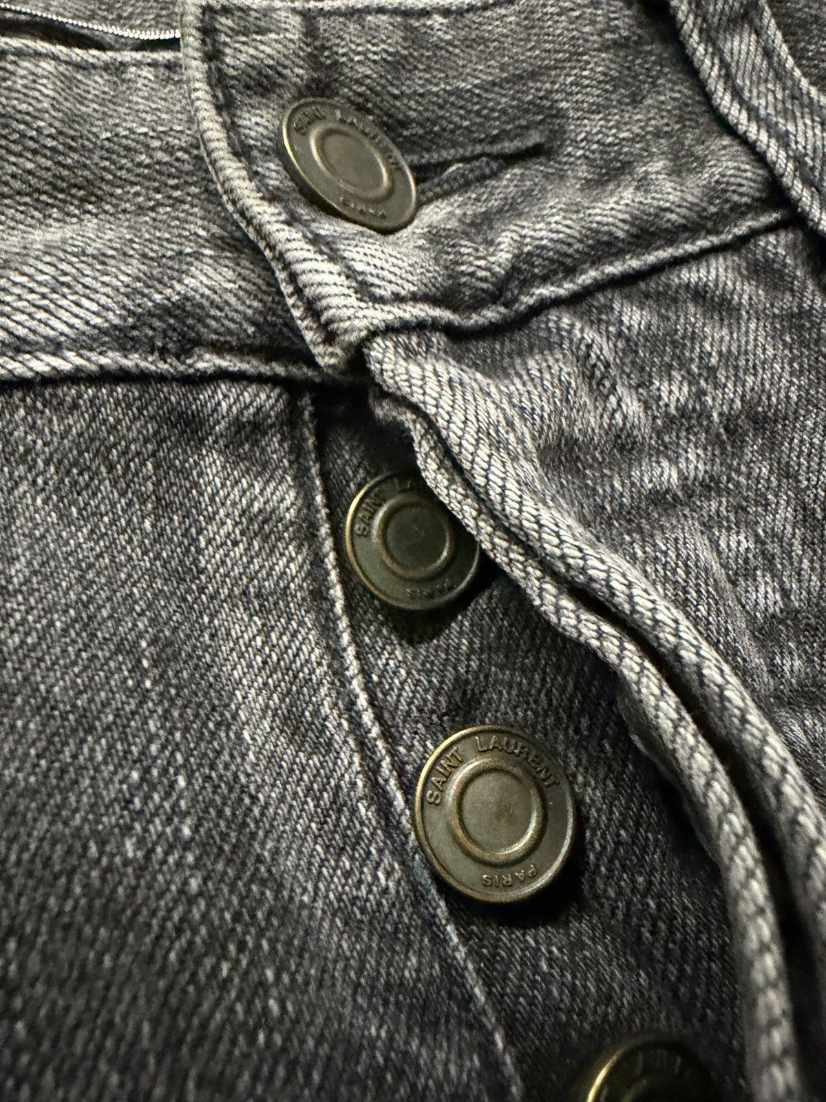 Saint Laurent Paris Saint Laurent by Hedi Slimane - FW14 Charcoal Grey Denim Size US 29 - 3 Thumbnail
